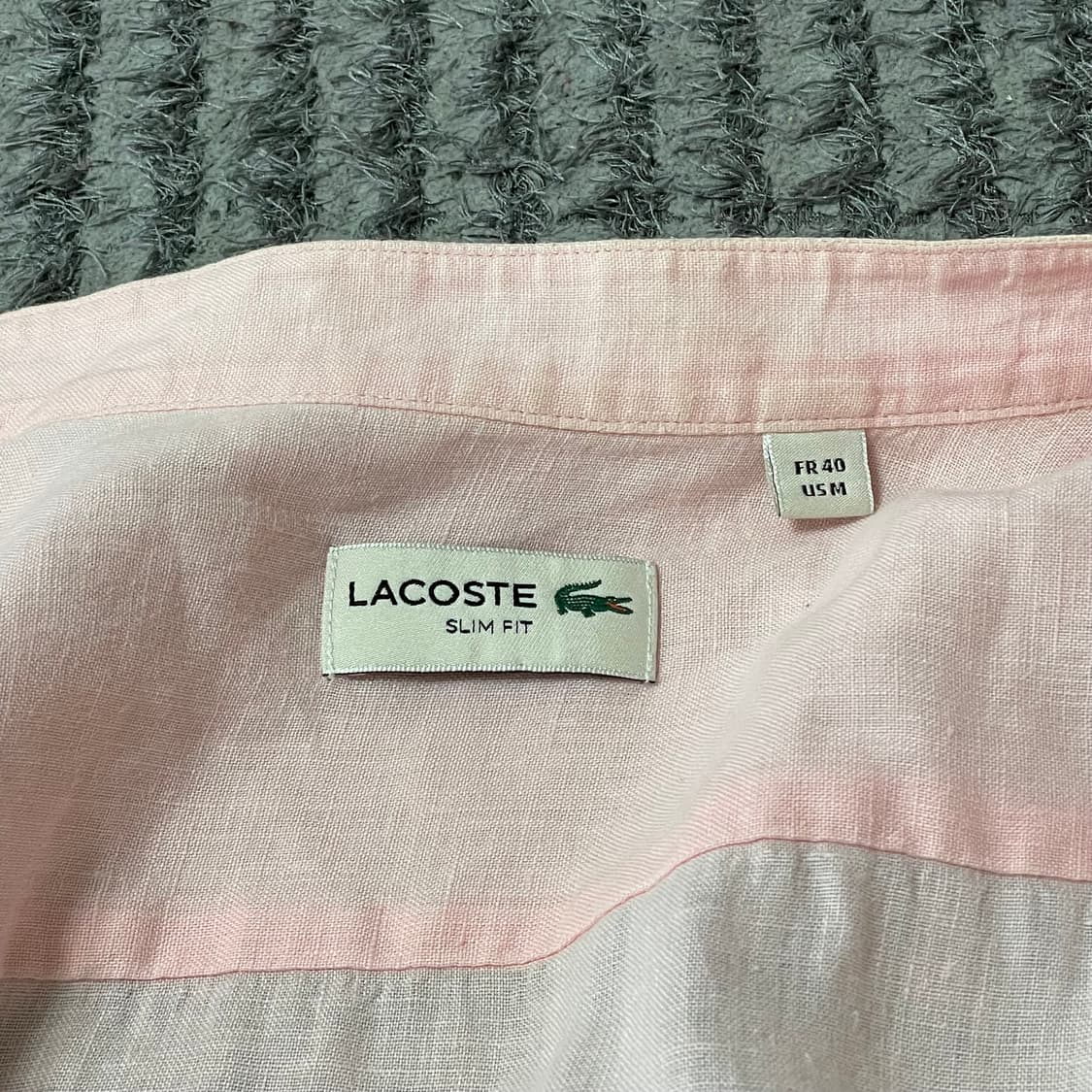 라코스테 파스텔 핑크 린넨 셔츠 상품이미지4
