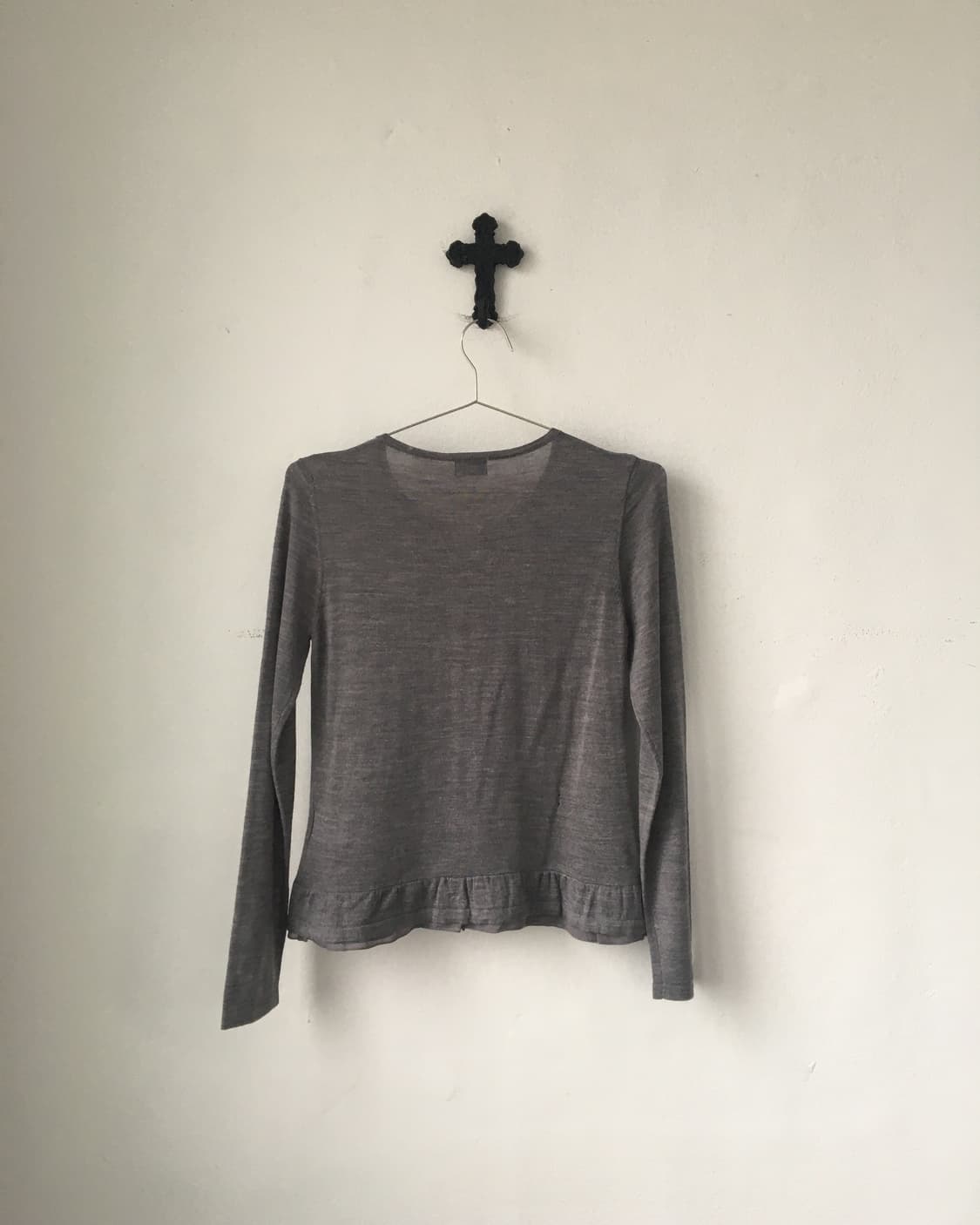 Lace trimming knit cardigan 상품이미지3