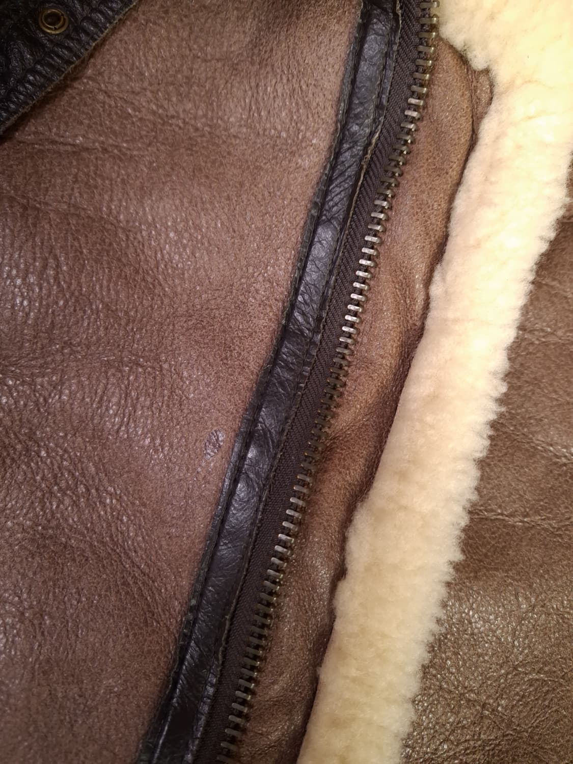 90's 국내산 미공군 B-3 TYPE 리얼레더 항공폭격기 무스탕 상품이미지8