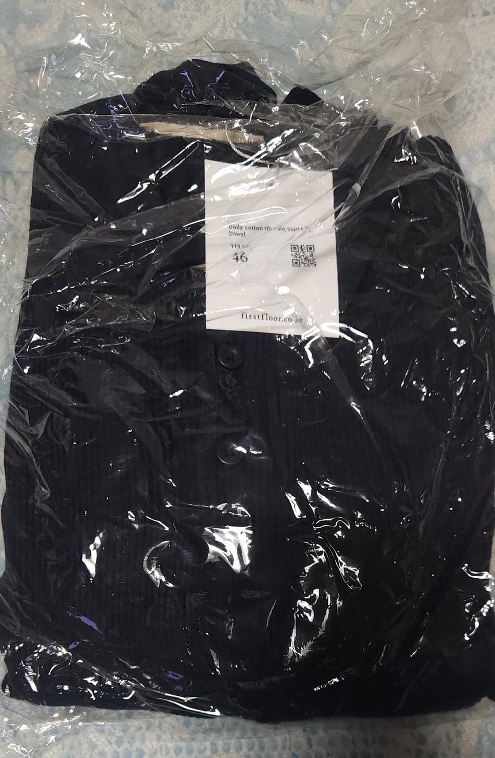 [46 새상품] 퍼스트플로어 코튼 립 폴로 셔츠 니트 네이비 상품이미지1