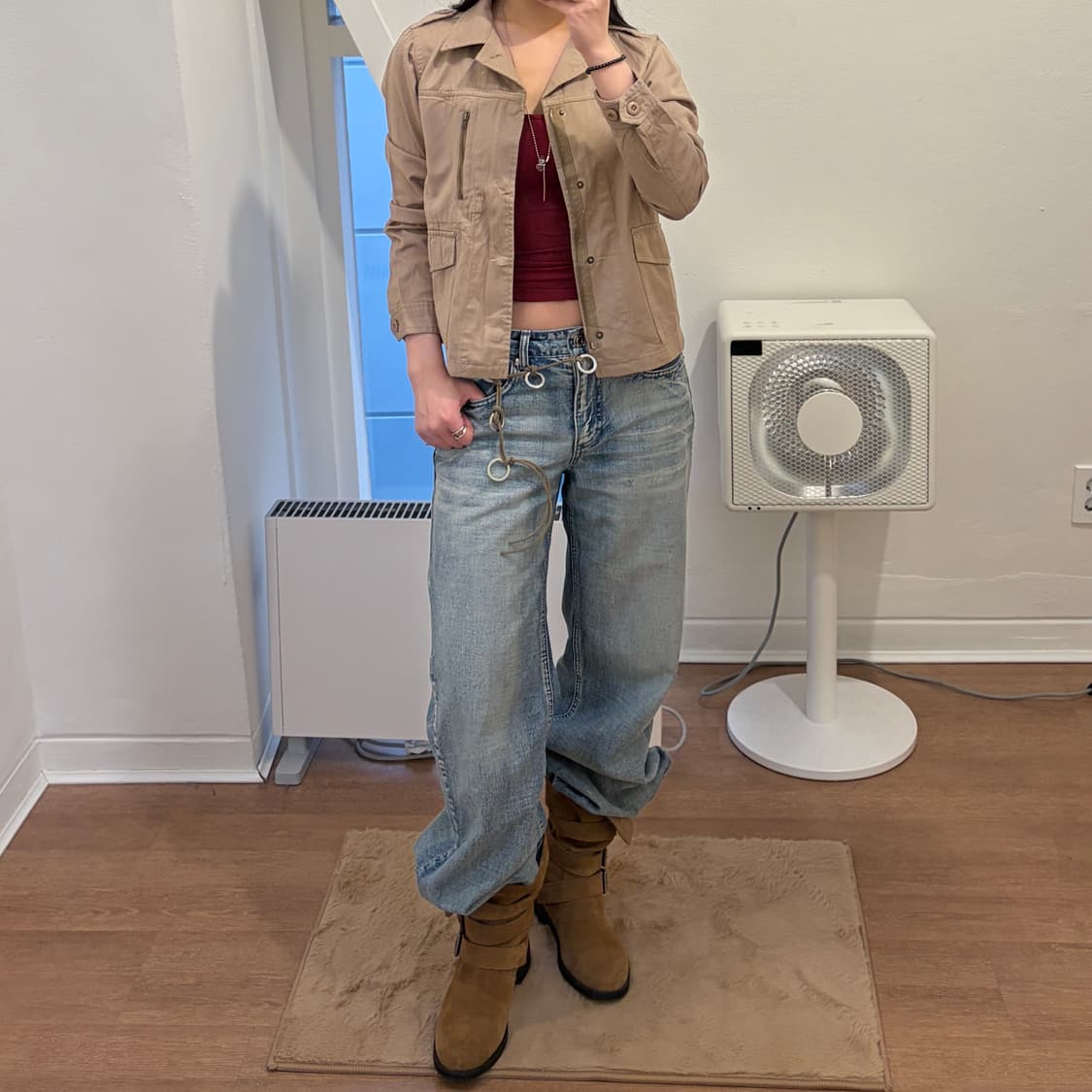 베이지 밀리터리 코튼 자켓 상품이미지4