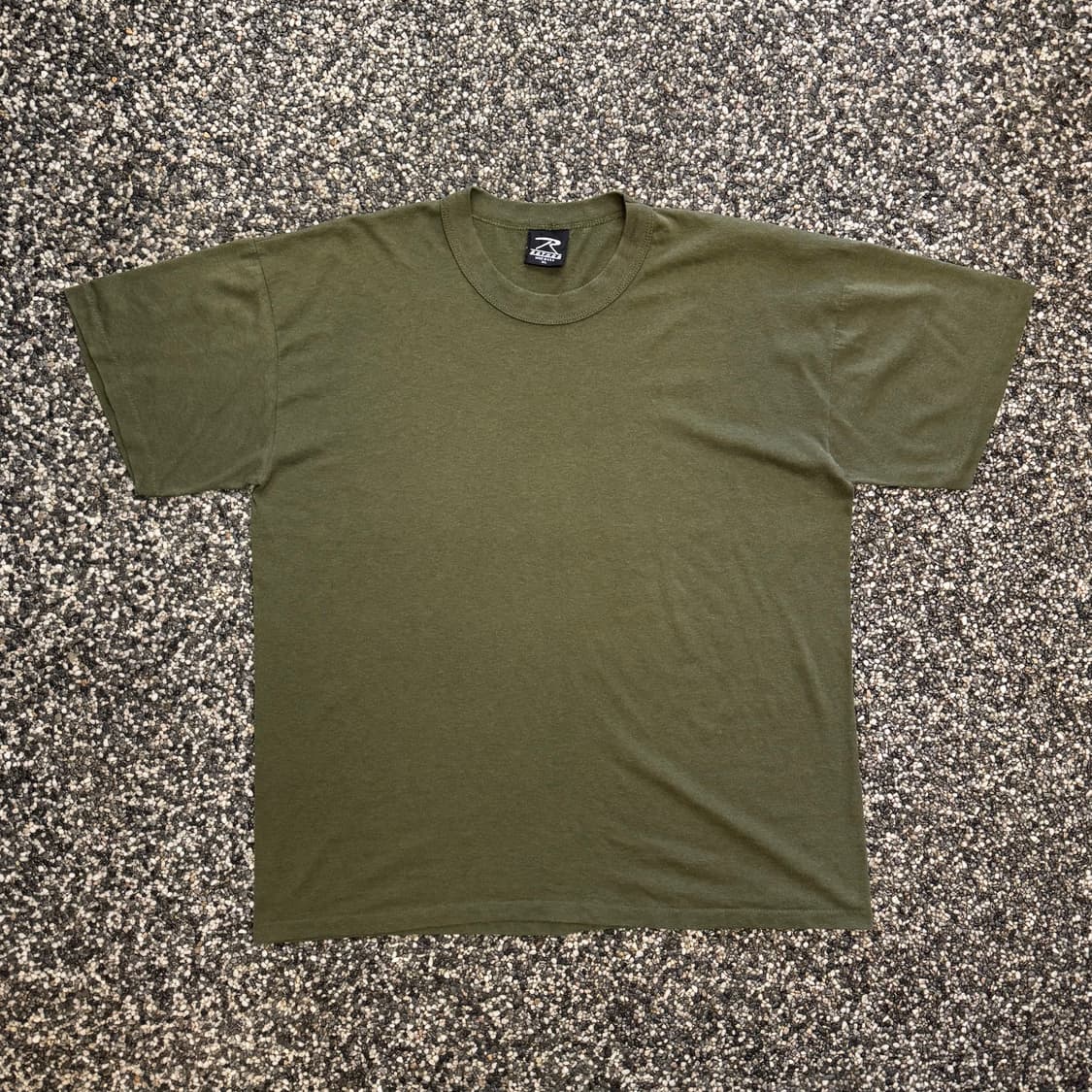 90s 로스코 올리브 드랩 싱글스티치 티셔츠 made in USA (XL 상품이미지1