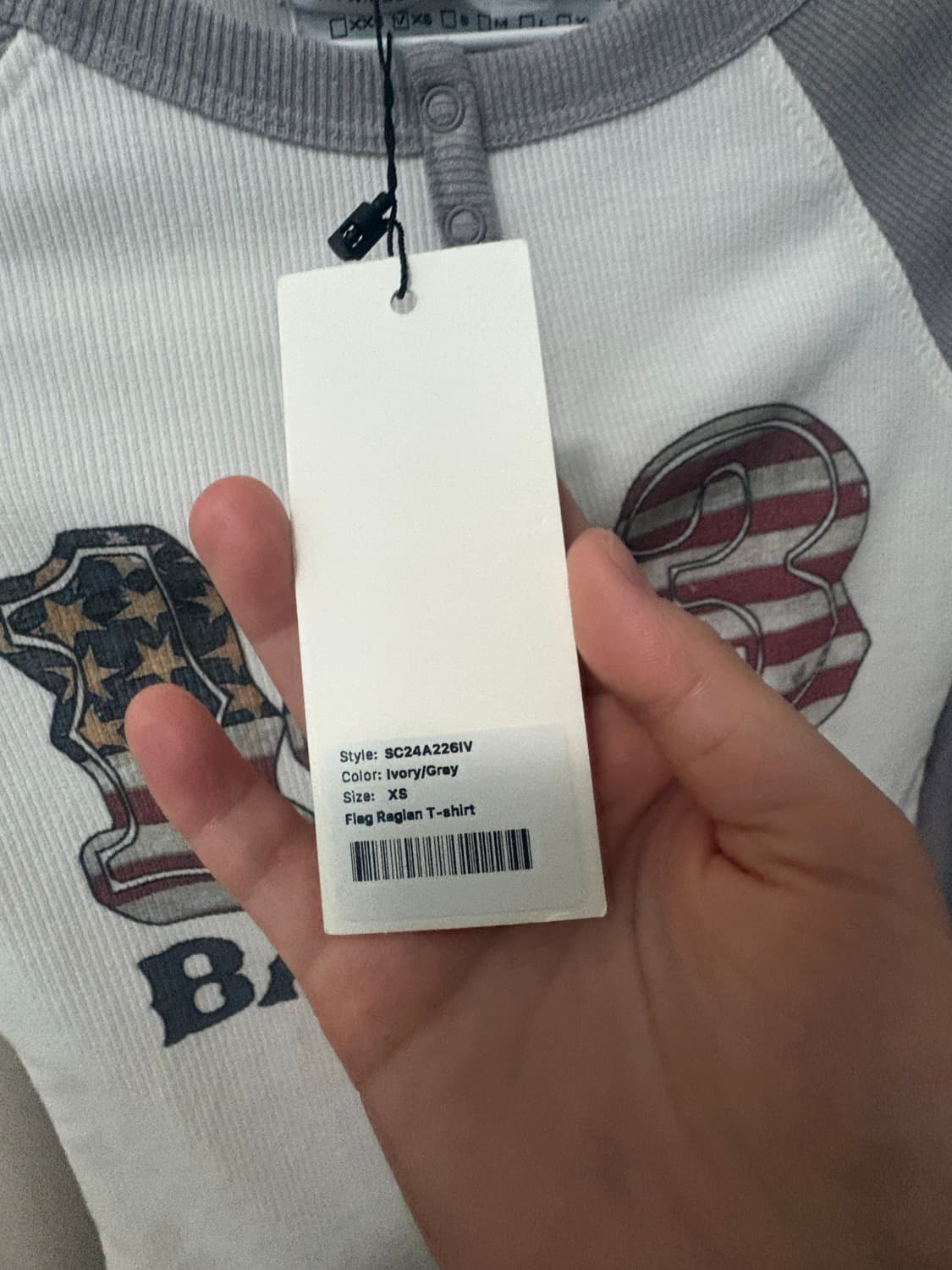 스컬프터 플래그 레글런 티셔츠 XS (택있는새상품) 상품이미지2