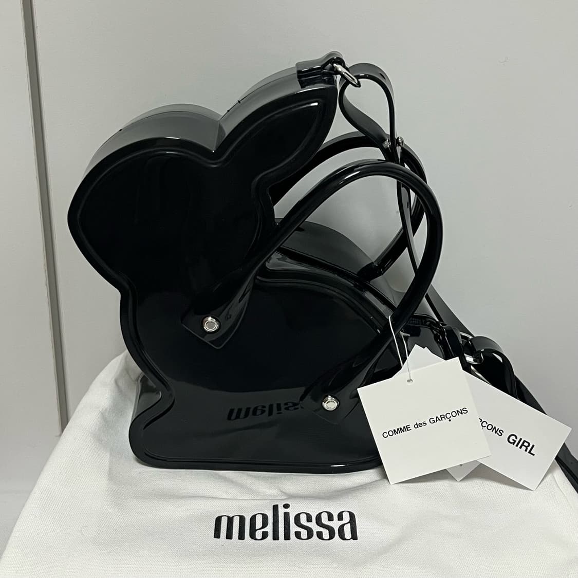 꼼데가르송 걸 x 멜리사 25fw 토끼 백/블랙 상품이미지1