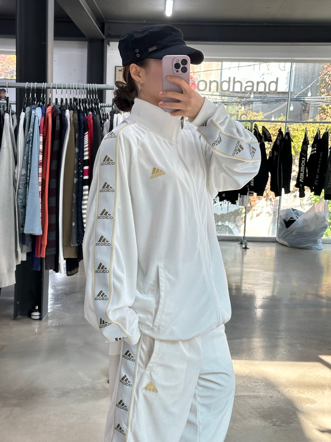 아디다스 크림벨루어 초코바닐라 트랙져지팬츠 셋업 상품이미지1