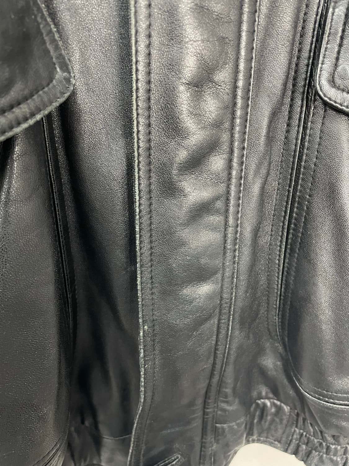 입생로랑 블랙 가죽 무스탕 자켓 H1399 상품이미지10