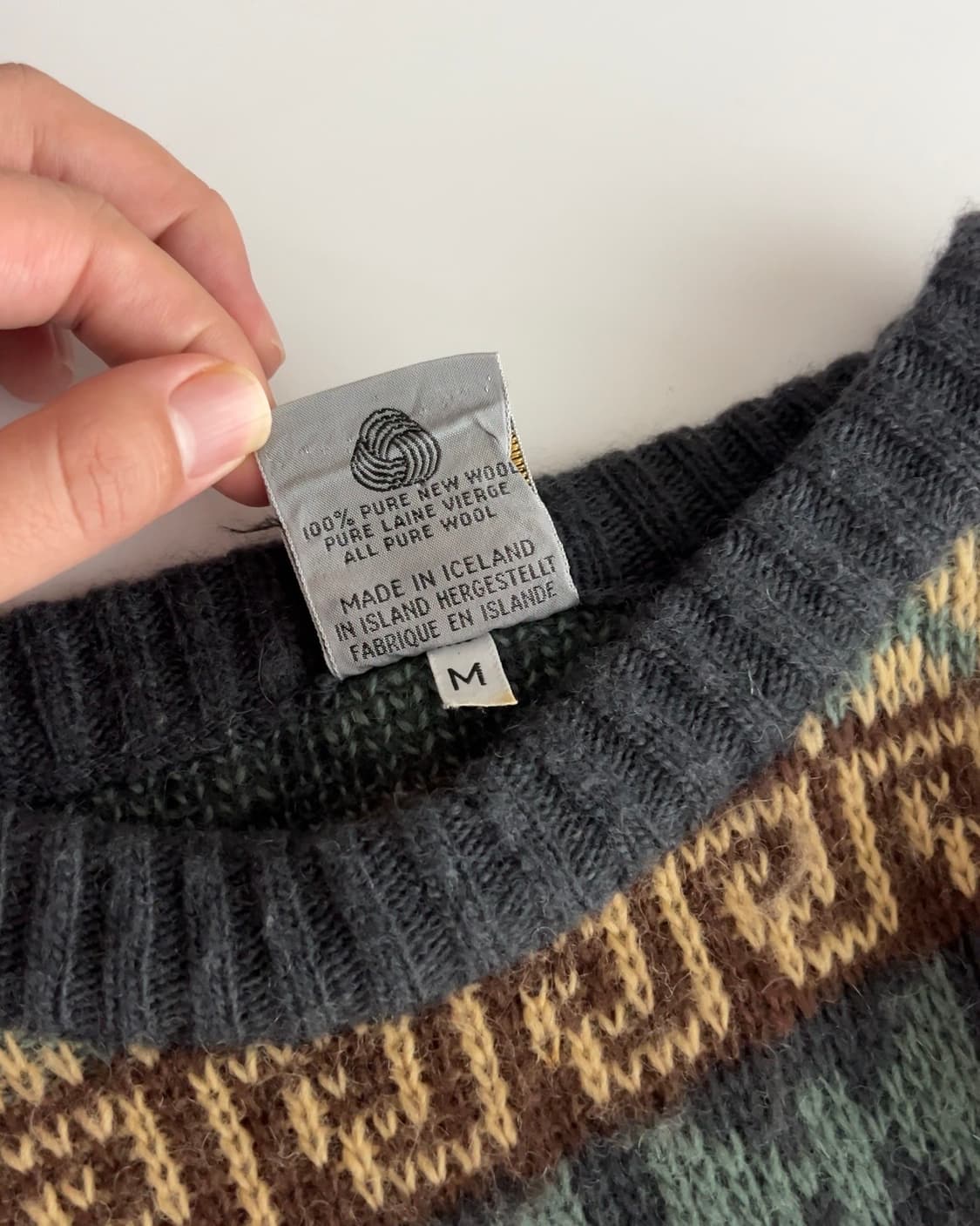 아이스웨어 아이슬란드 빈티지 패턴 울 니트 m 상품이미지4
