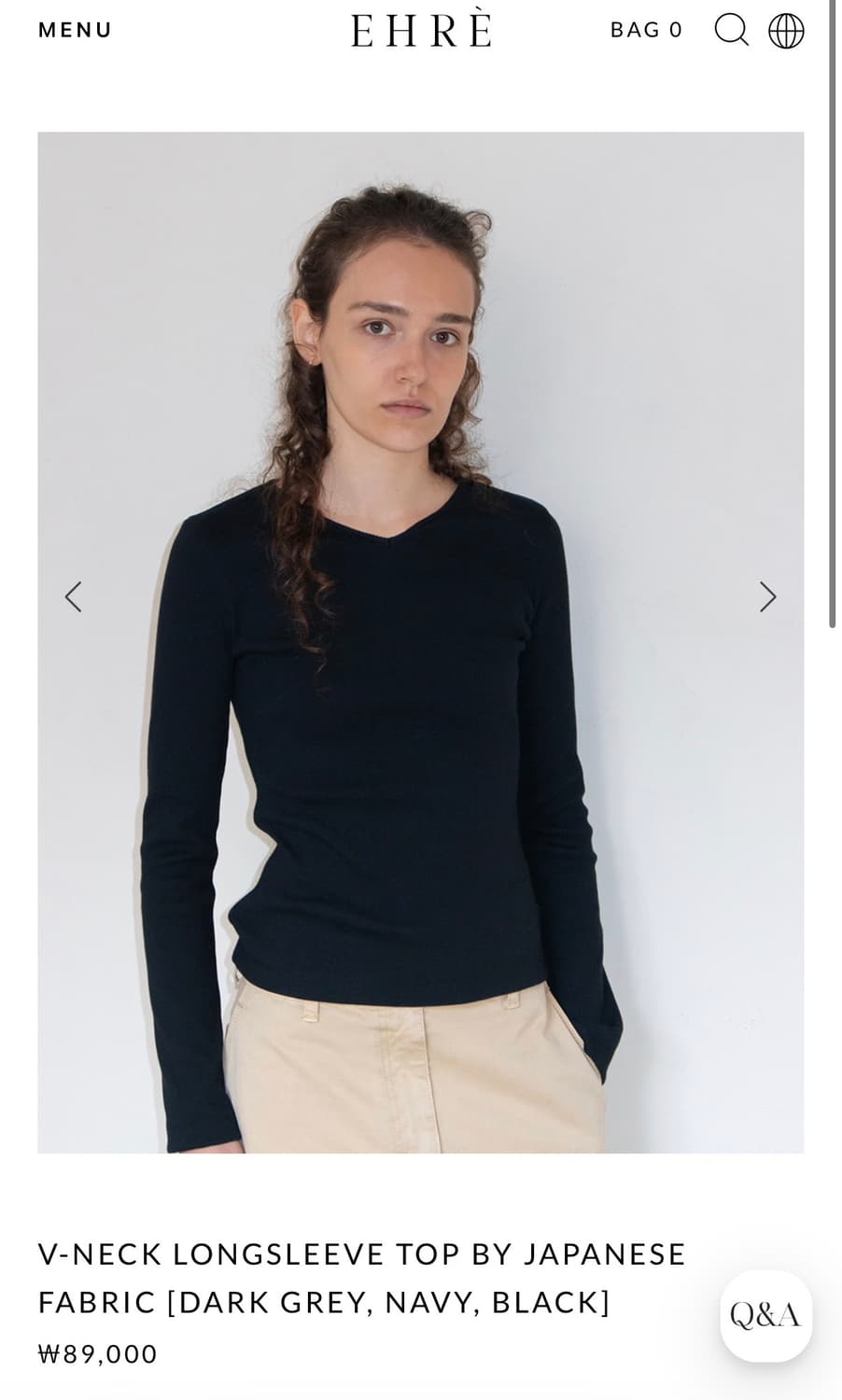 에레 브이넥 티셔츠 다크그레이 38 상품이미지3