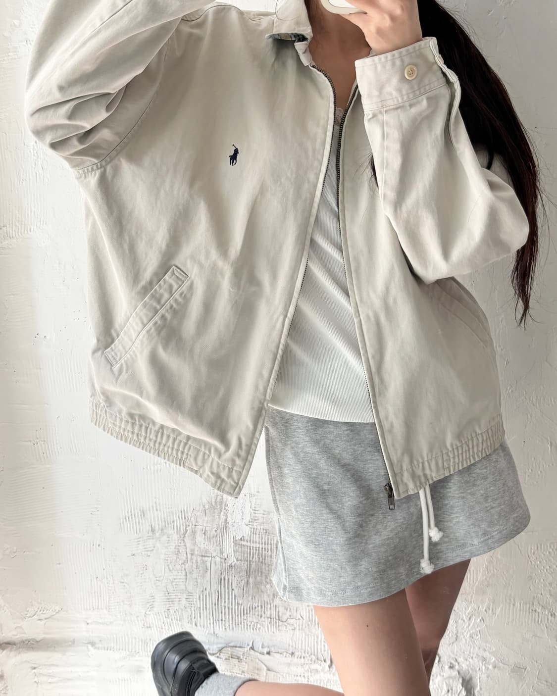 Polo 폴로 랄프로렌 베이지컬러 코튼 스윙톱 자켓 상품이미지1