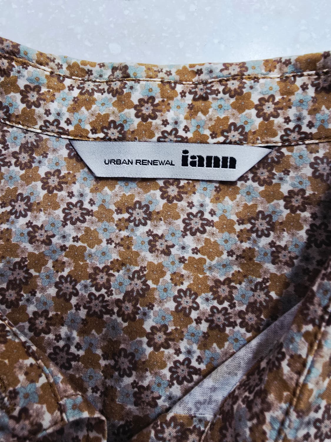 iann 플라워 패턴 긴팔 셔츠 브라운 면100 상품이미지8