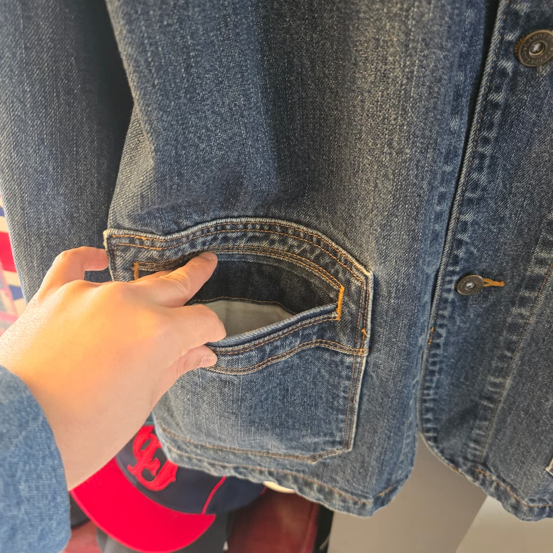 Lands' End 데님 자켓 워크자켓 커버올 오버핏 상품이미지5