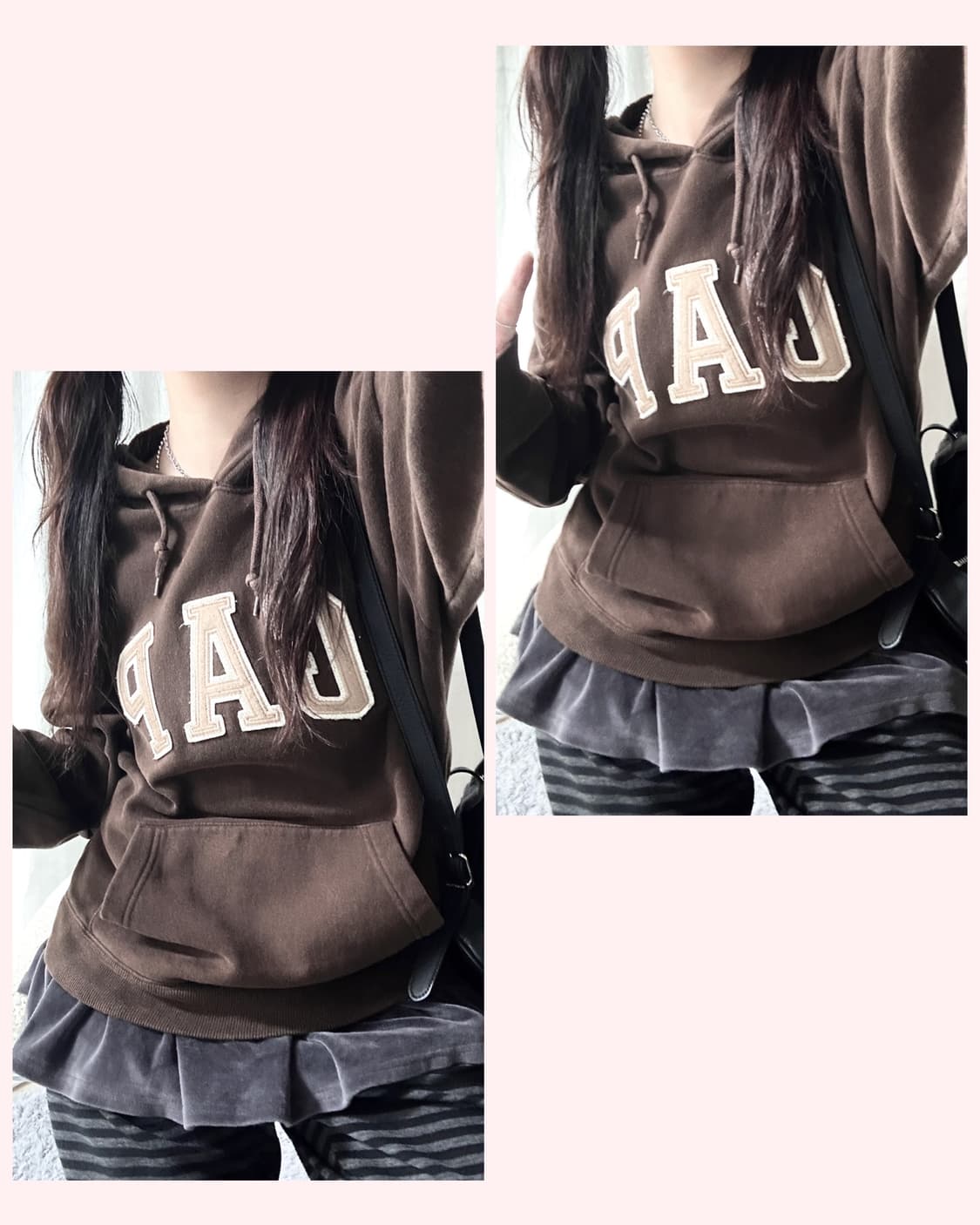 갭 빅로고 브라운 초코후드 상품이미지1