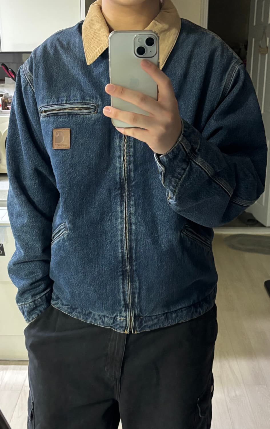 칼하트 WIP Og 디트로이트 자켓 블루 더스티 해밀턴 브라운 M 상품이미지4