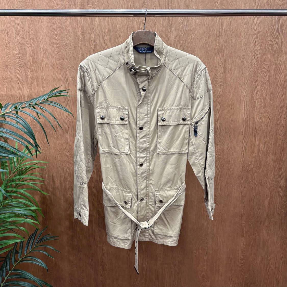 폴로 랄프로렌 코튼 퀄팅 필드 자켓 벨트 스트랩 포켓 디테일 베이지 상품이미지1