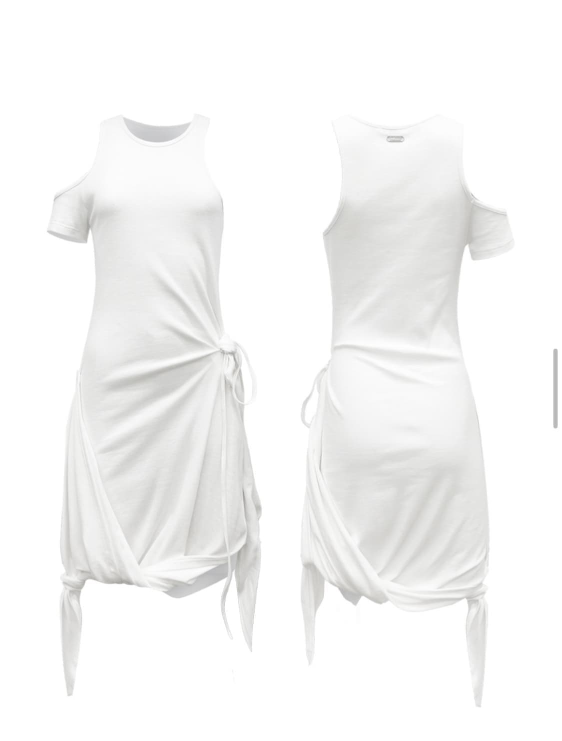 나체 원피스 드레스ASYMMETRIC DRAPING DRESS WHITE 상품이미지2