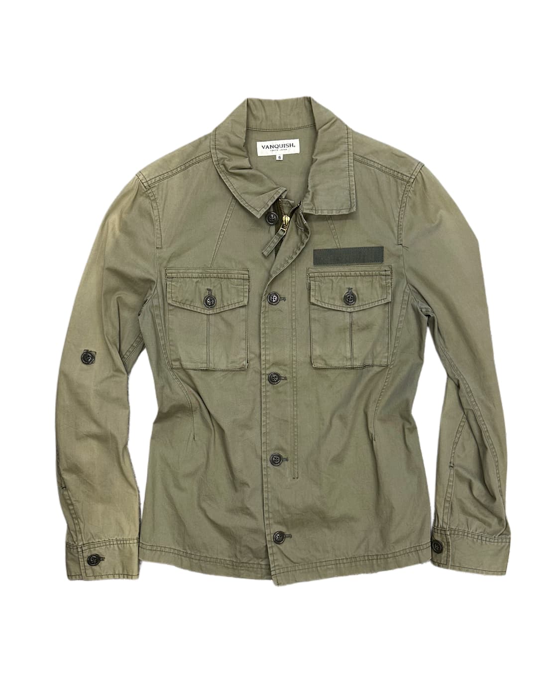 khkaki military zip-up shirt jacket 상품이미지1