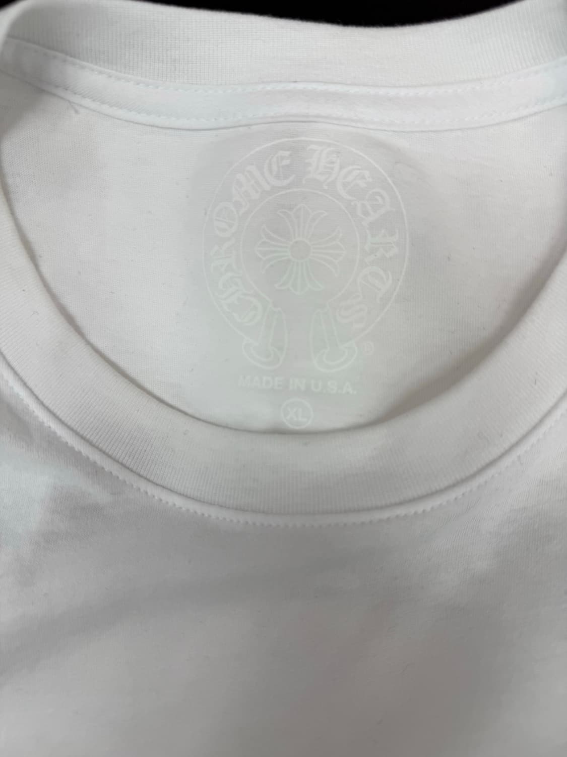 크롬하츠 스크롤 로고 티셔츠 화이트(XL) 판매합니다. 상품이미지4