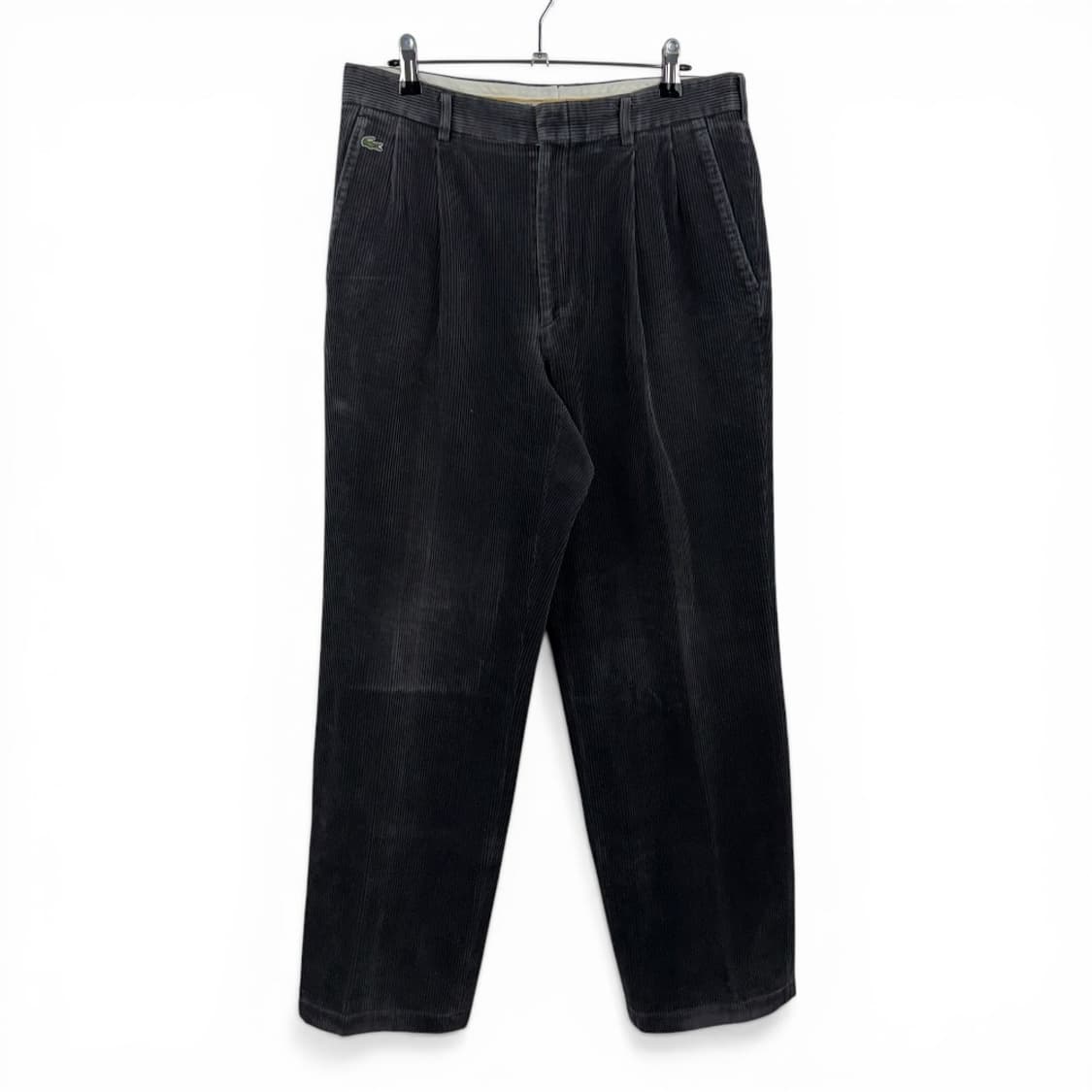 (30) 라코스테 올드스쿨 투턱 코듀로이 팬츠 블랙 상품이미지1