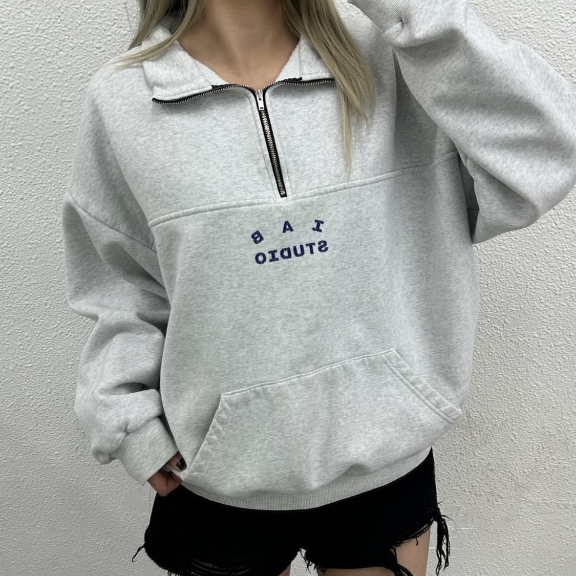 아이앱 스튜디오 백멜란지 반집업 XL 상품이미지1