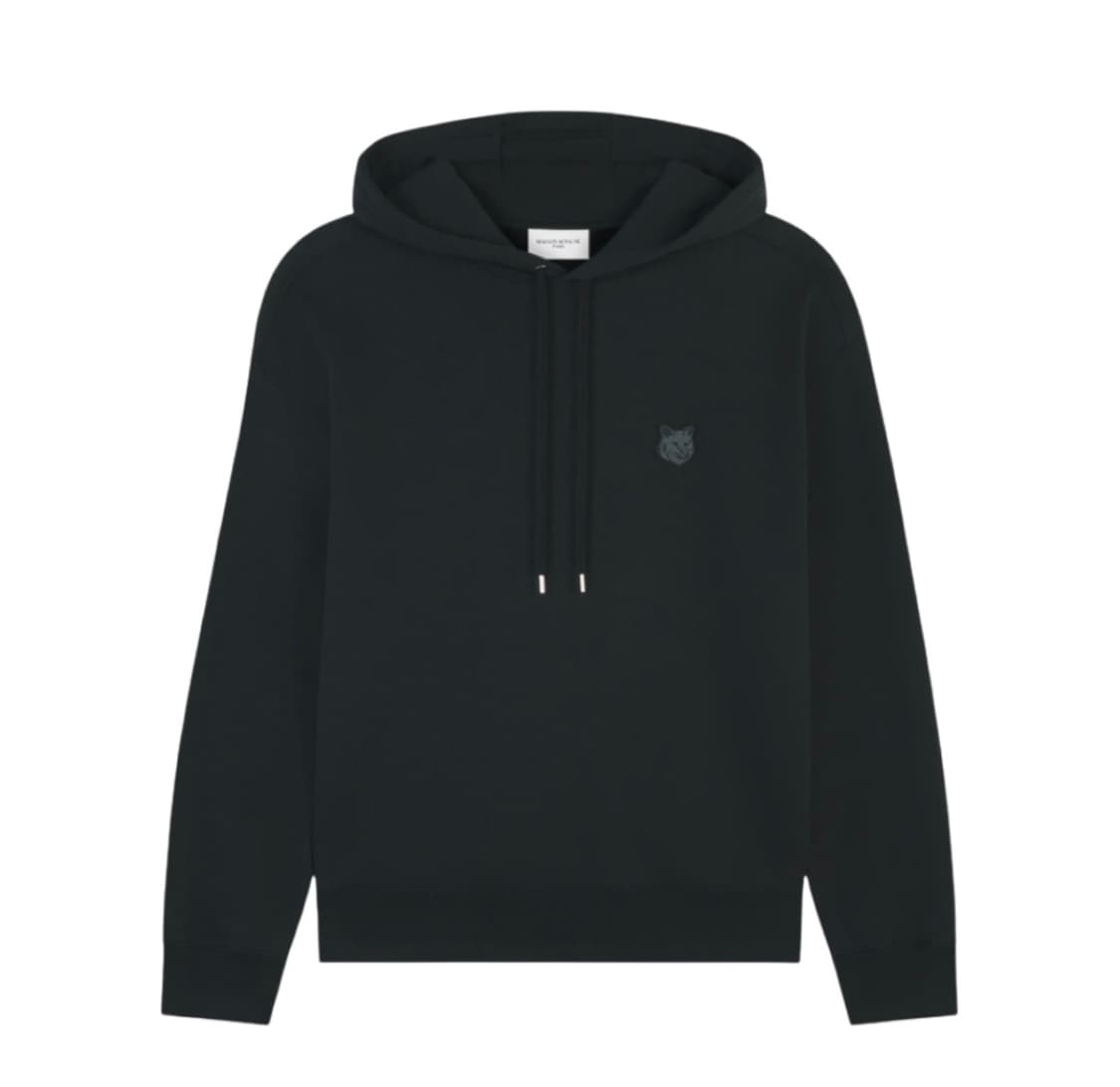 메종 키츠네 볼드 폭스 헤드 패치 오버사이즈 후드 블랙 상품이미지1