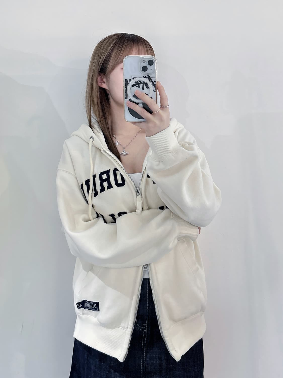 후아유 캘리포니아 빅로고 투웨이 후드집업 상품이미지1