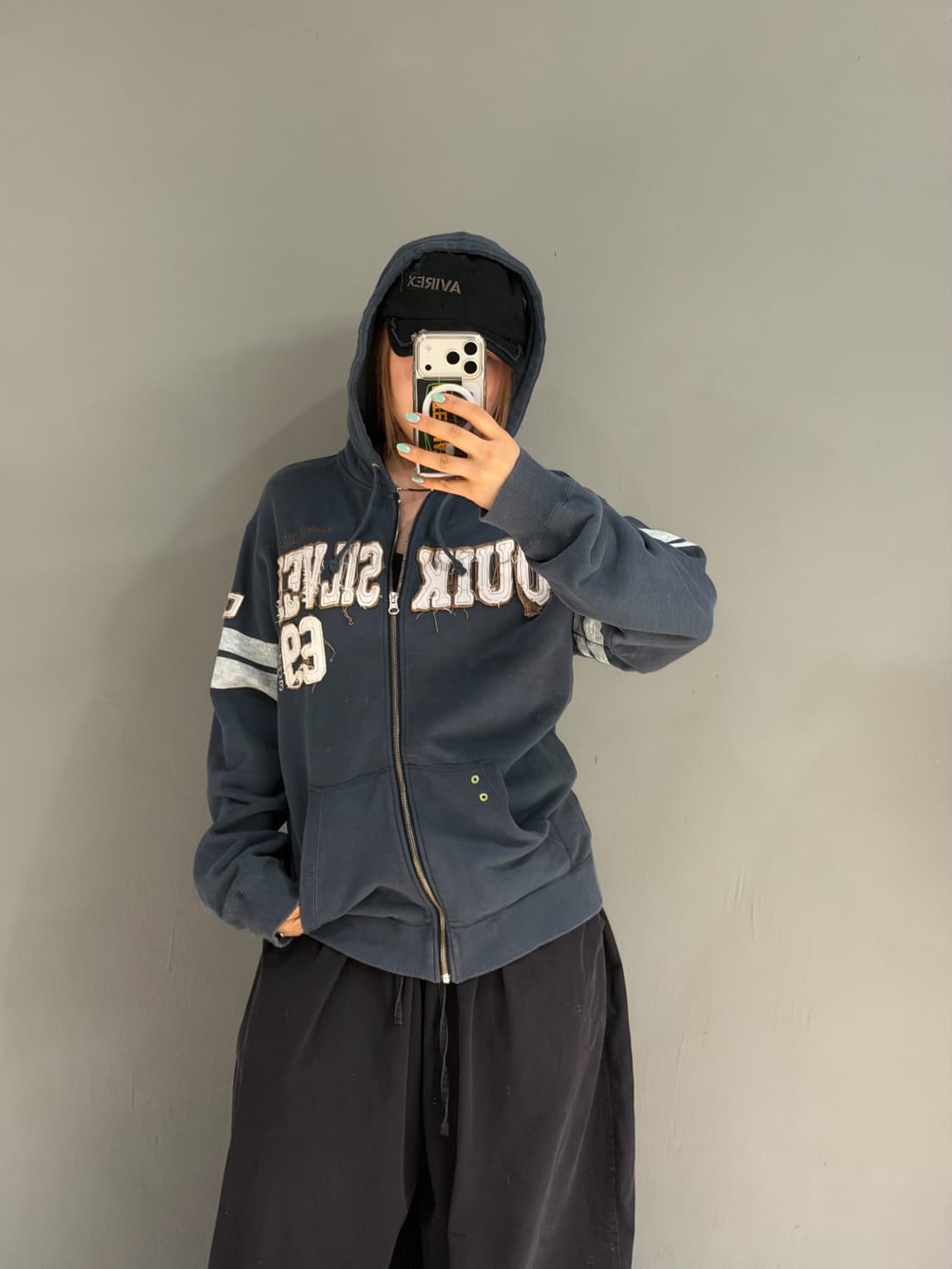 Quiksilver logo oversized hood zip-up 상품이미지2