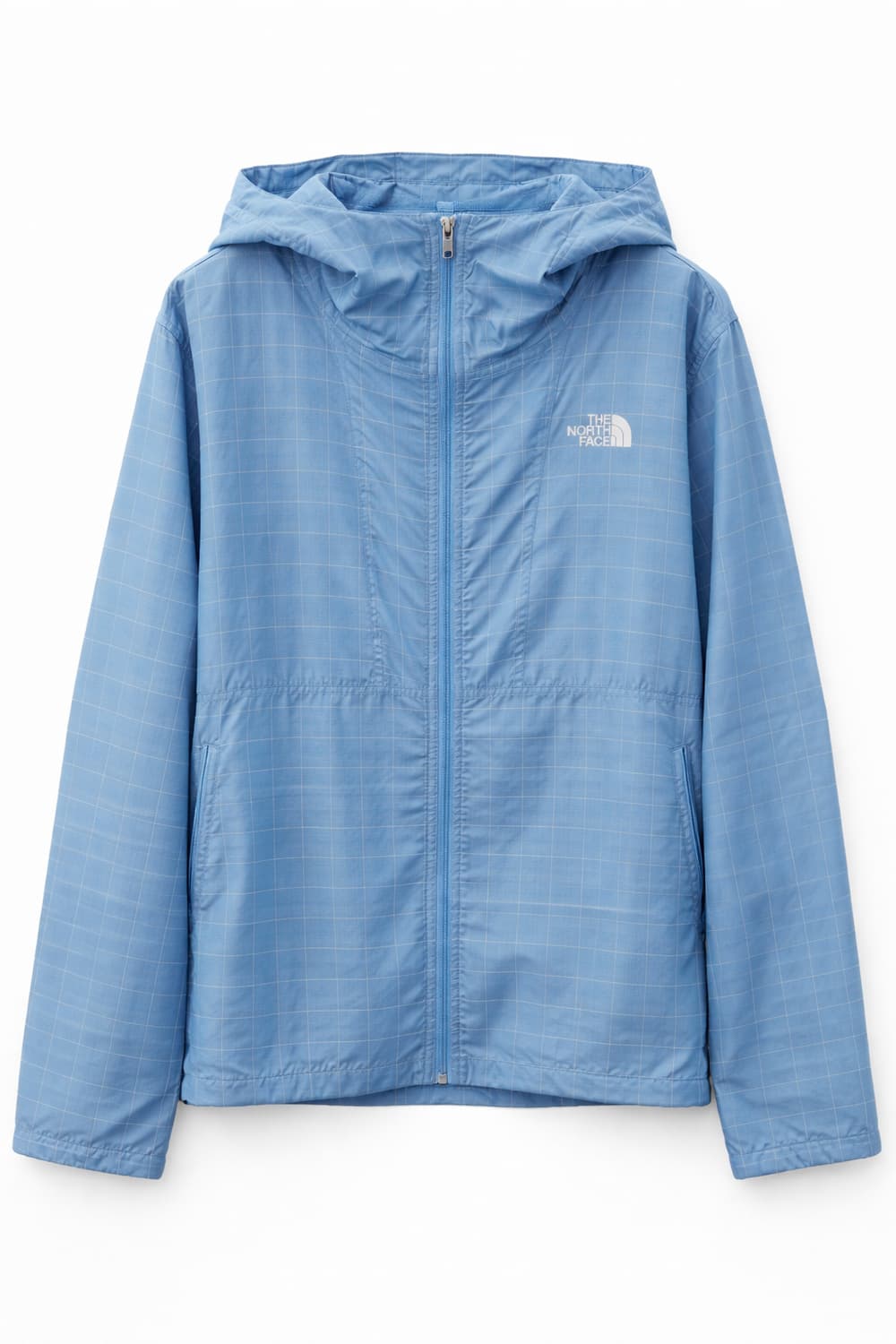 노스페이스 체크 바람막이 블루 L 상품이미지1