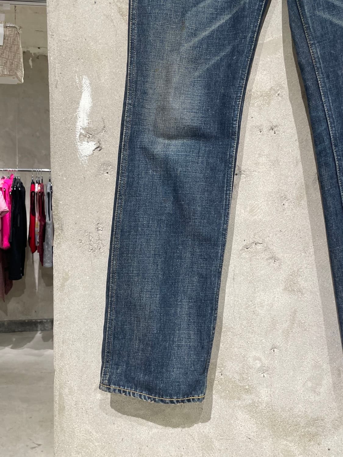 에이프 진청 지퍼플라이 캣 워싱 데님 팬츠 상품이미지4