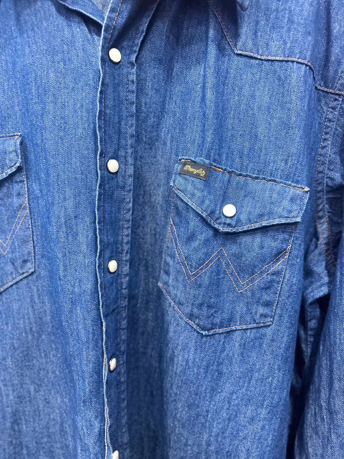 70s. 랭글러 빈티지 데님 웨스턴 셔츠. 105-110 상품이미지4