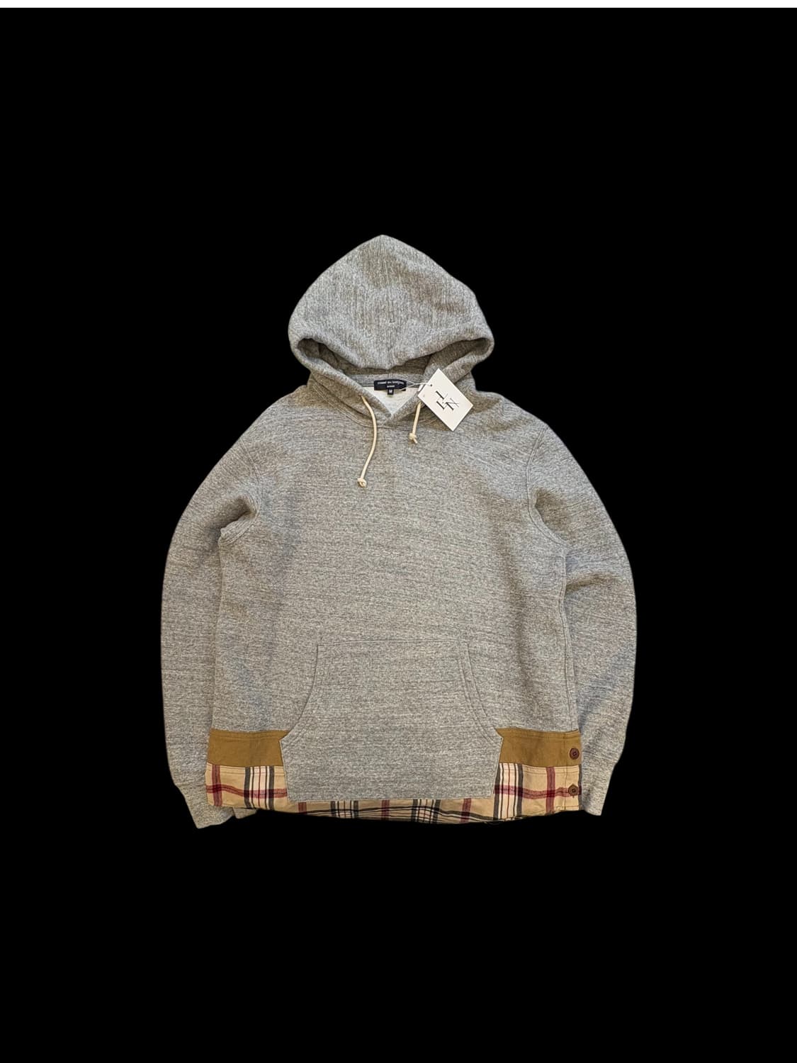 꼼데가르송 옴므 체크 헴 후드티 상품이미지1