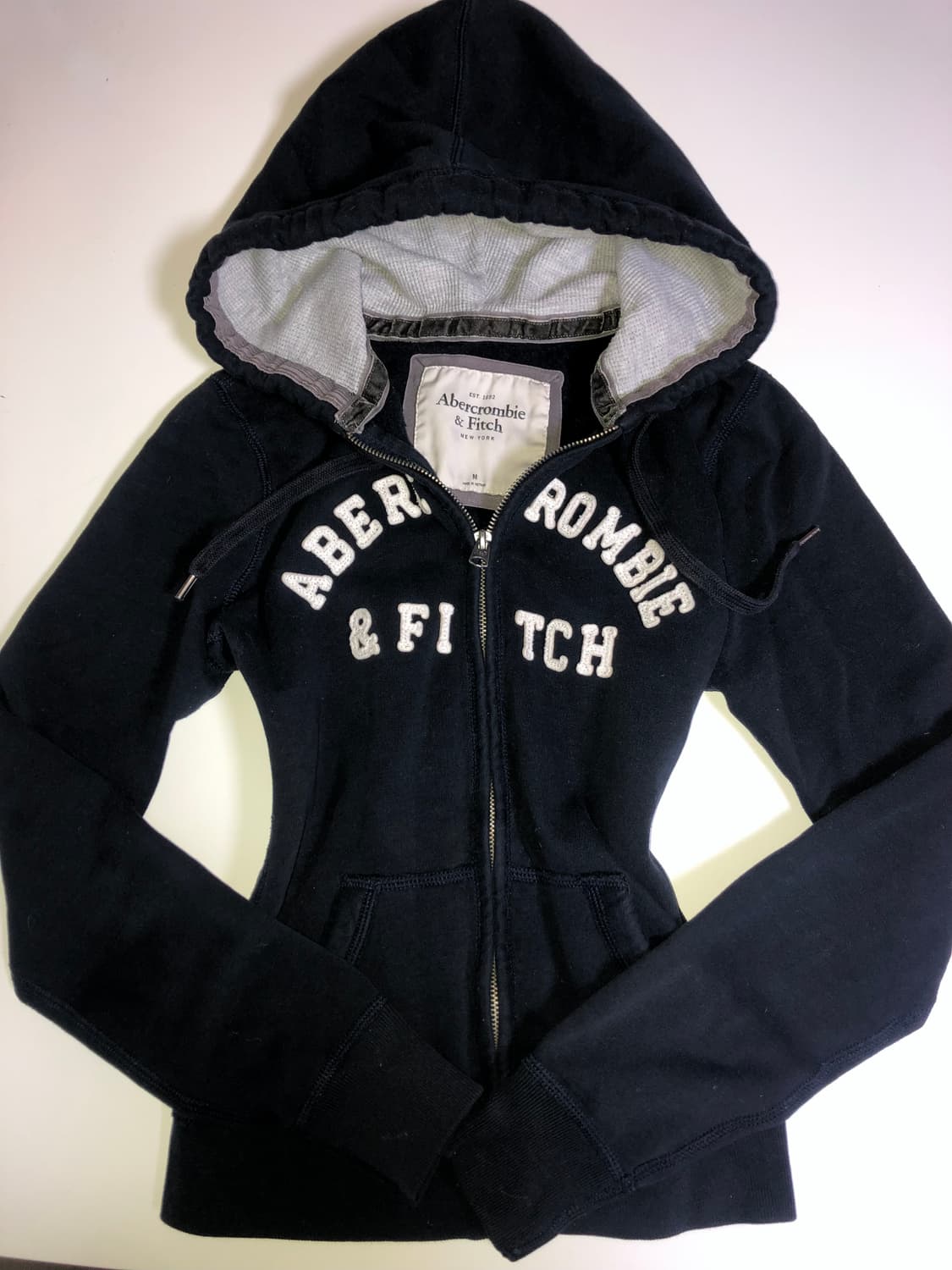대대장 아베크롬비 다크네이비 딱붙핏 후드집업 상품이미지2