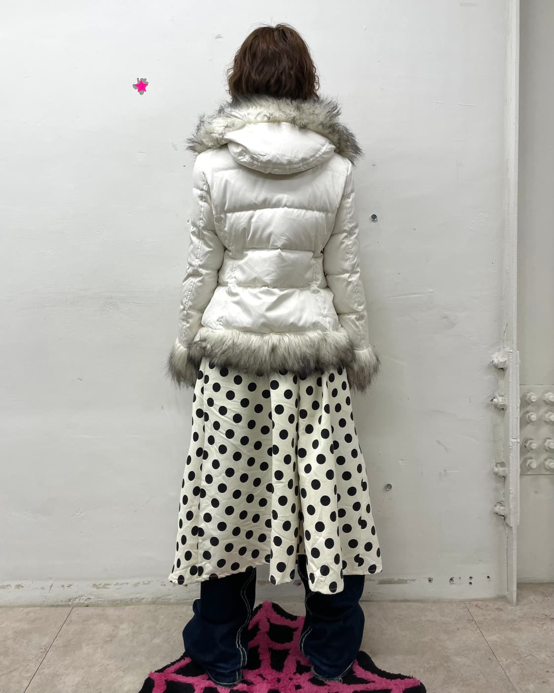 White fur winter padded jacket  상품이미지5