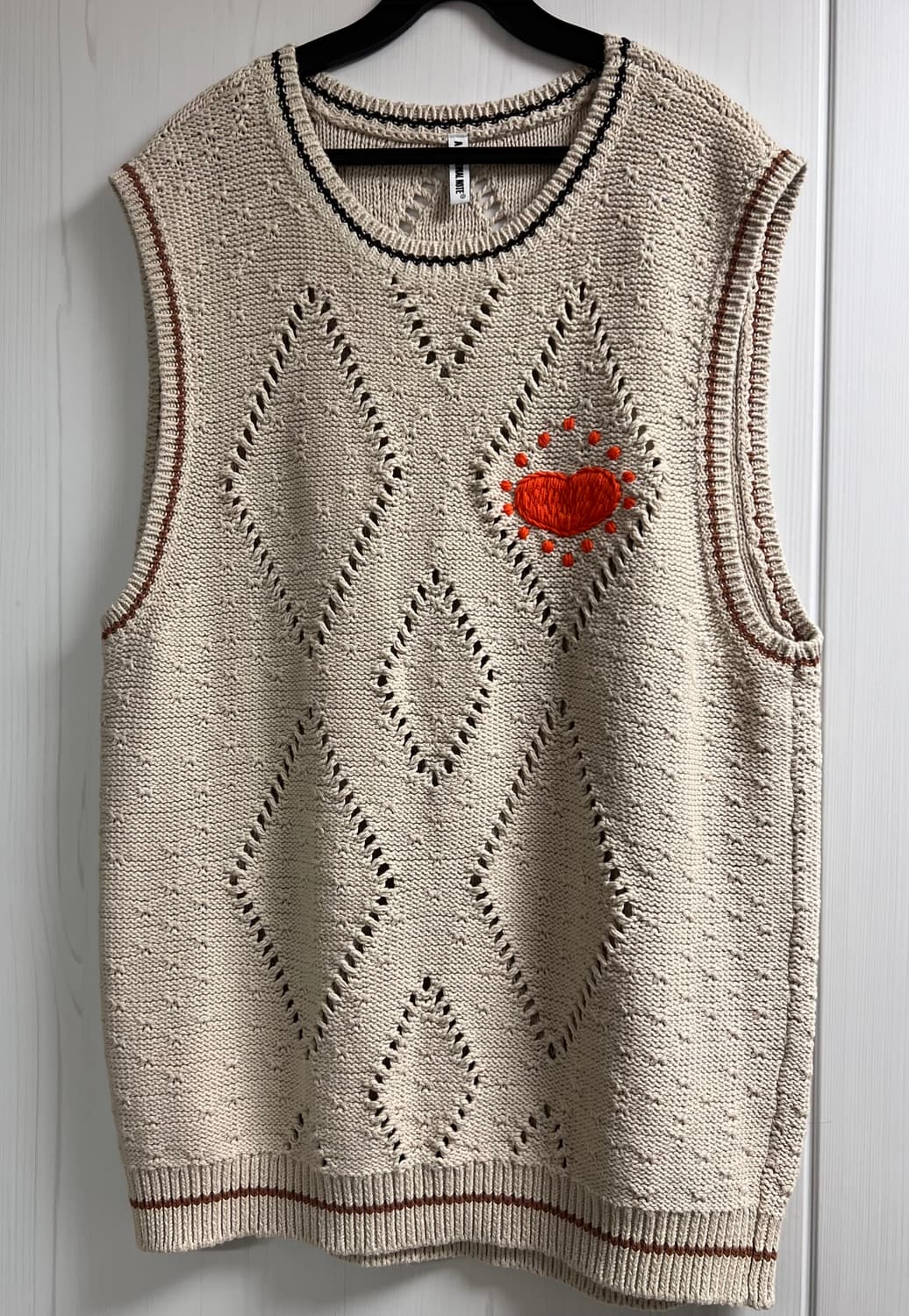 A PERSONAL NOTE 73 베이지 아가일 베스트 상품이미지2