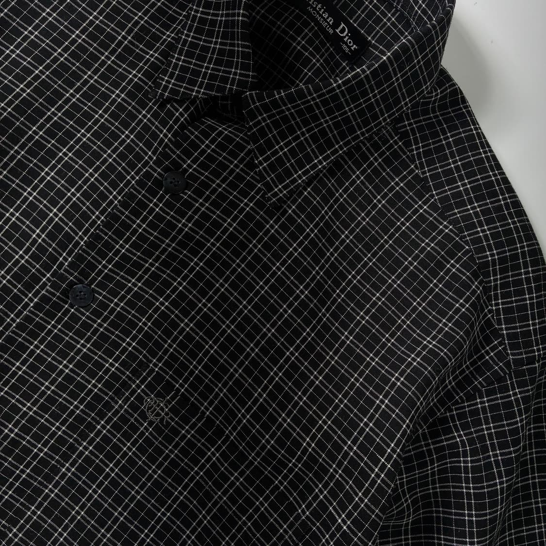 Dior  크리스찬 디올 자수 블랙 체크 셔츠  상품이미지3