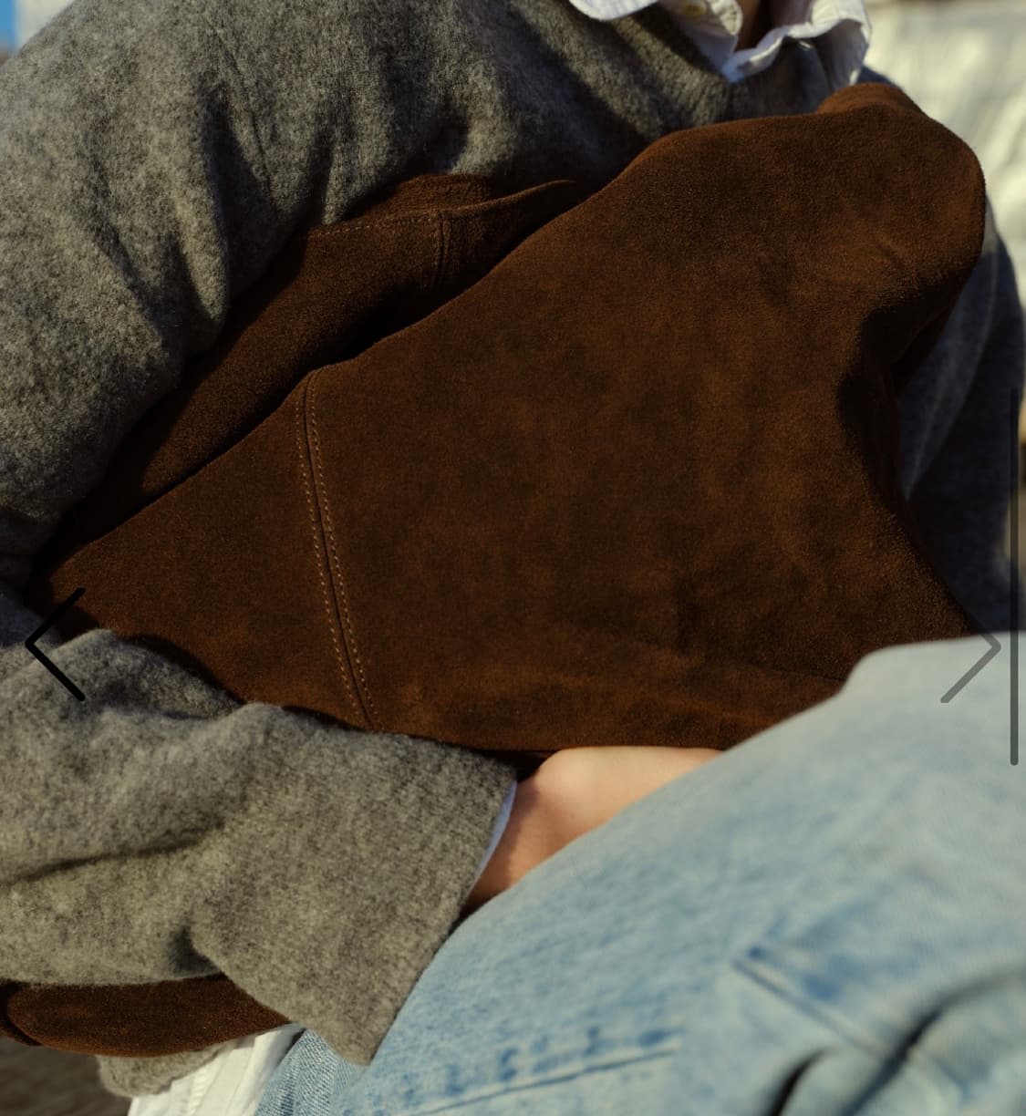 마지언타이틀 스웨이드 토트백 브라운 상품이미지3