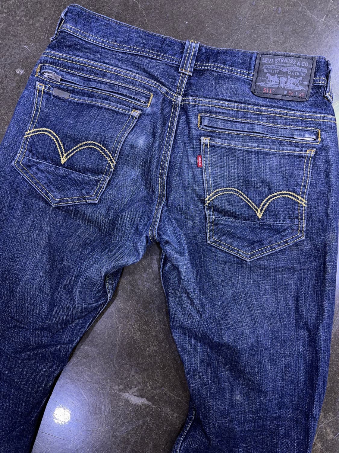 리바이스 511 슬림핏 지퍼 디테일 절개 딥인디고 데님팬츠 32 상품이미지7