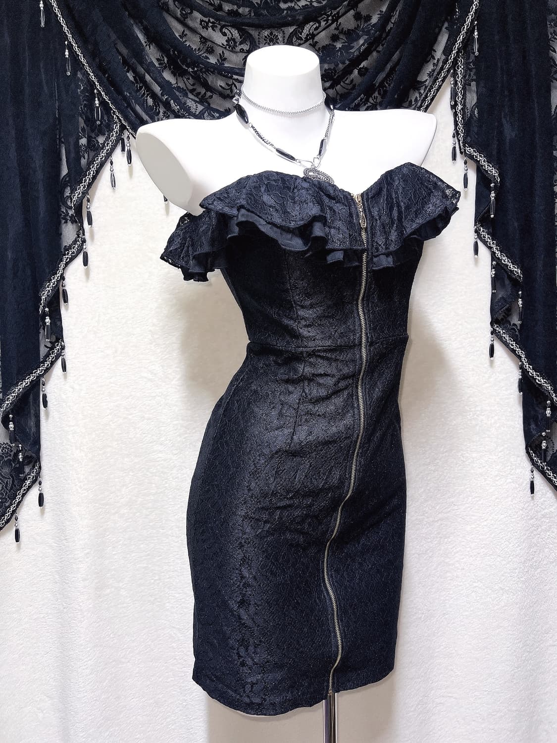 로맨틱고딕 오네갸루 프릴레이스 오프숄더 아게하 원피스 드레스 히메 섹시 상품이미지3