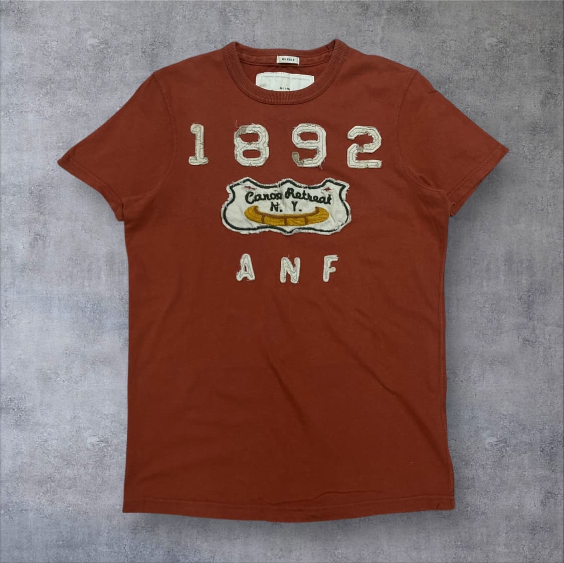 아베크롬비 y2k 빅로고 오렌지 반팔티 상품이미지1