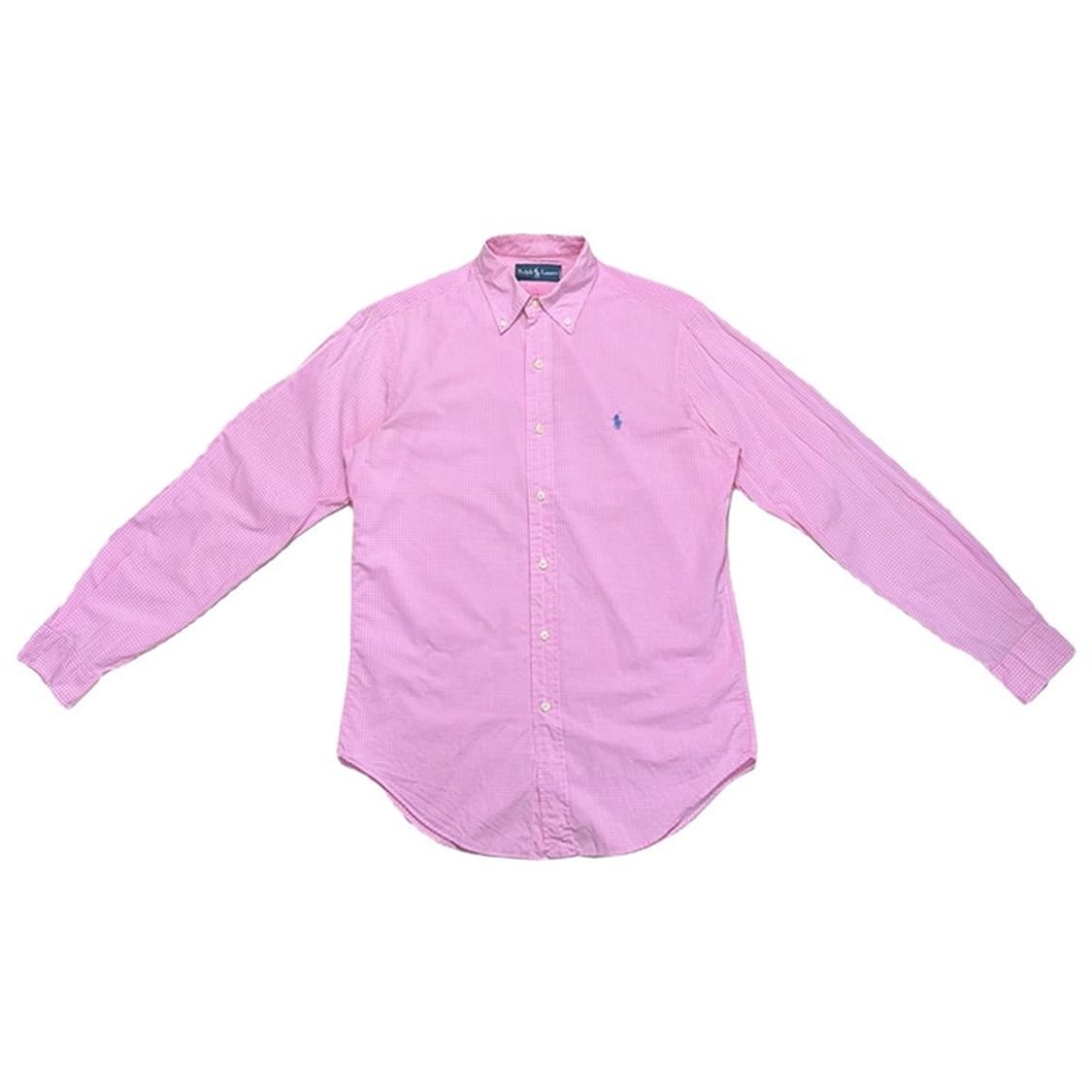 폴로랄프로렌 핑크 깅엄 체크 버튼 다운 긴팔 셔츠 OS 상품이미지1