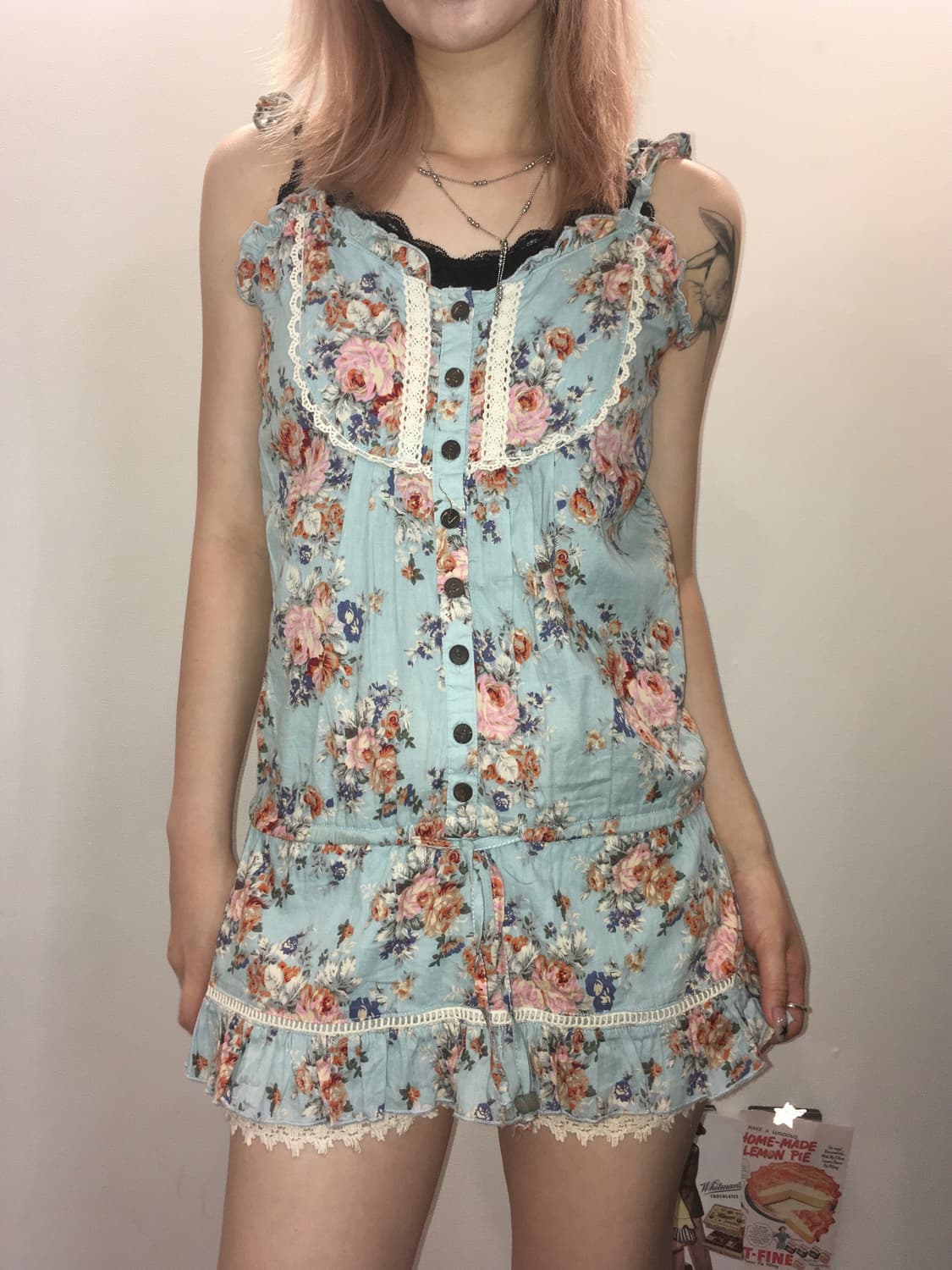 jpn vintage antique floral lace jumpsuit 상품이미지1