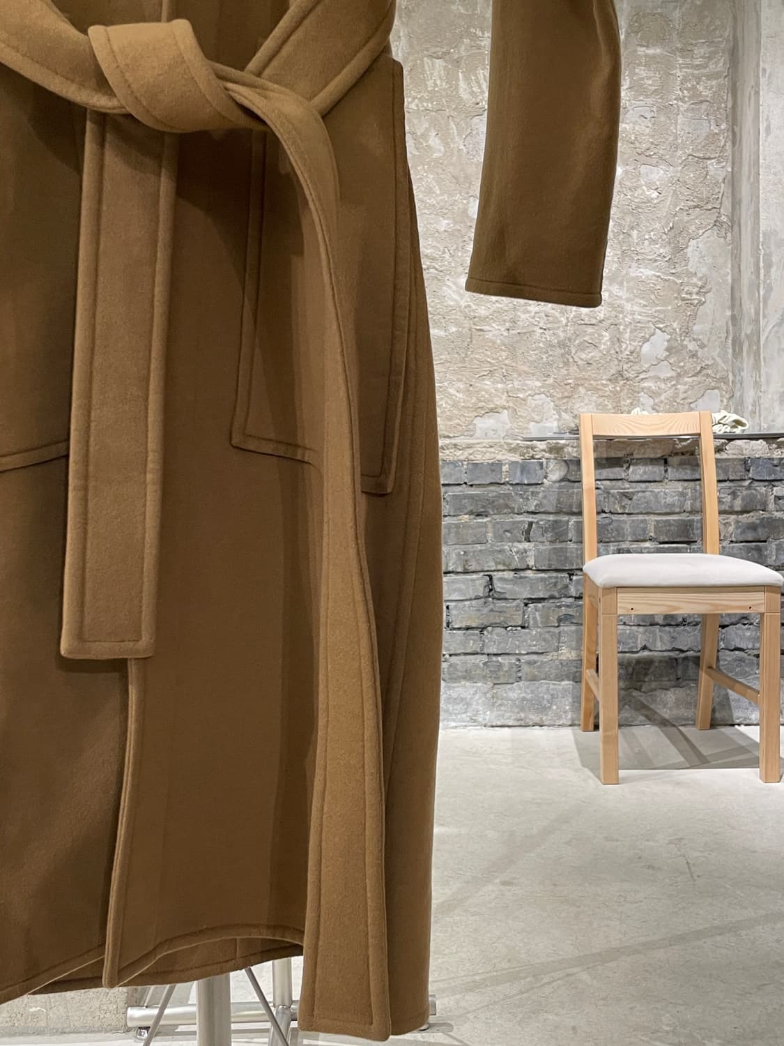 셀린느 브라운 웨이스트 밴드 캐시미어 코트 상품이미지5