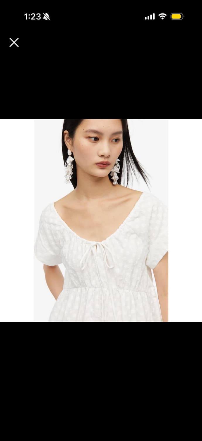 H&M 코튼엠브로이더리 드레스 원피스 화이트 상품이미지2