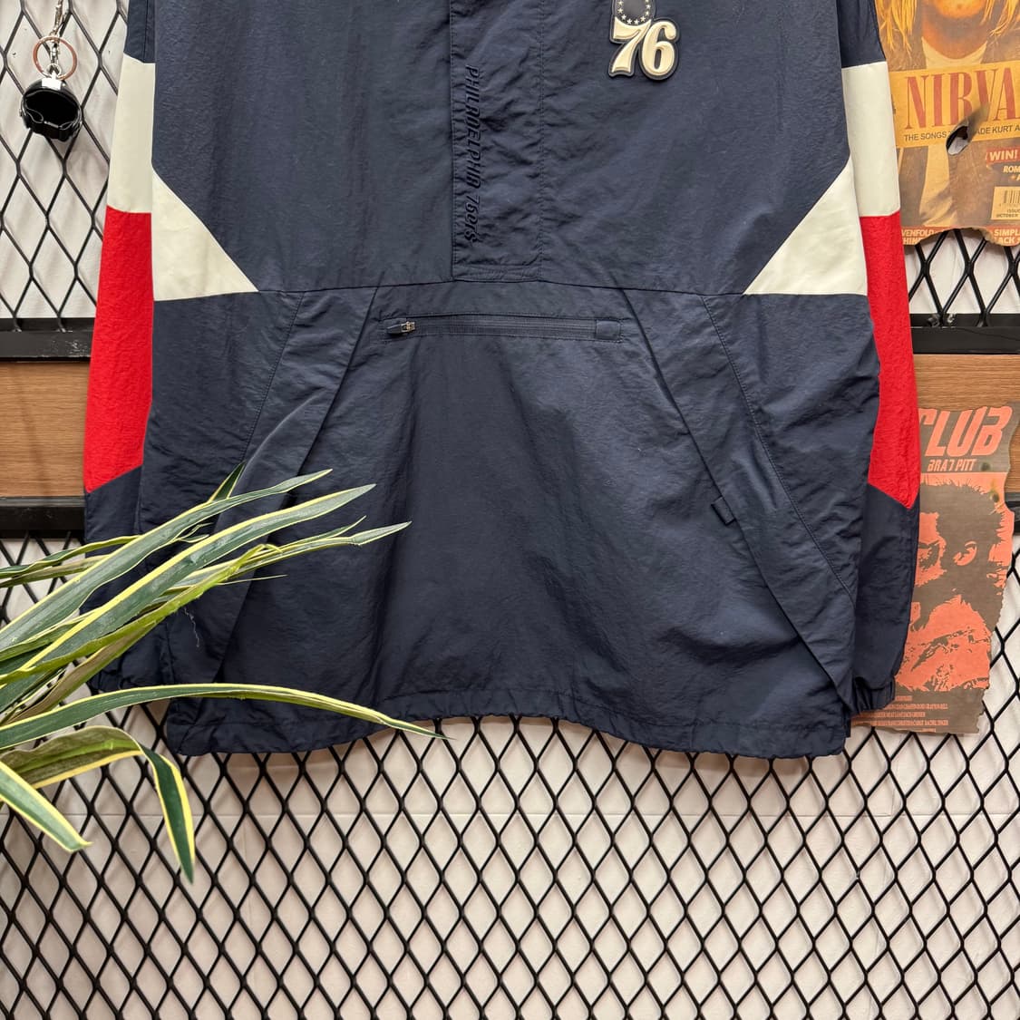 NBA X 필라델피아 76ers 아노락 후드 바람막이 네이비 배색 상품이미지4