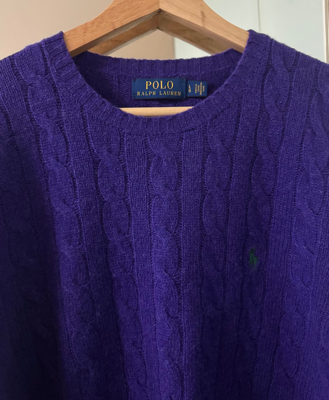 폴로 랄프로렌 울 캐시미어 케이블니트 스웨터 L 남여공용 상품이미지4