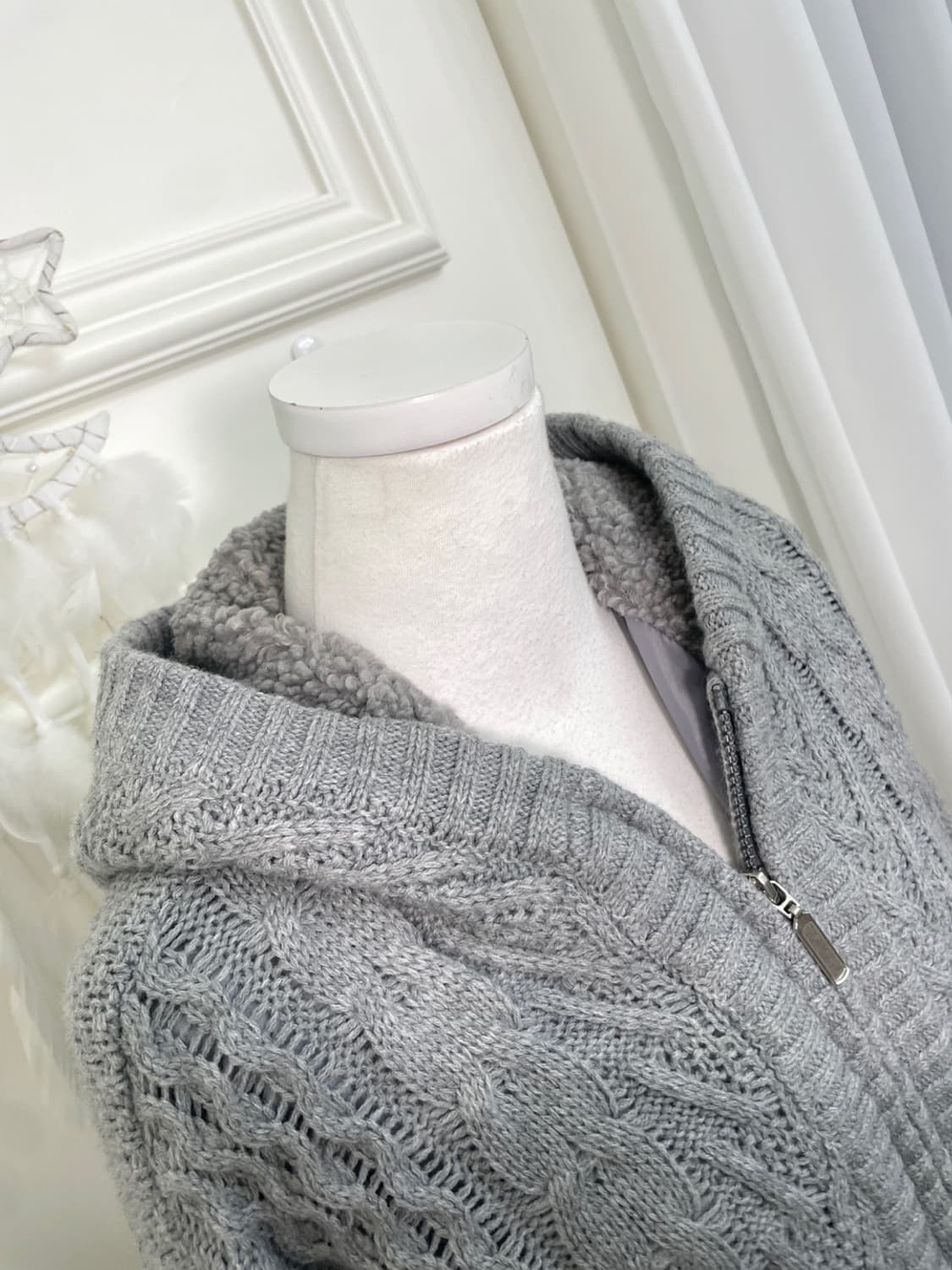 bluegray twist hoodie fur jumper 상품이미지7