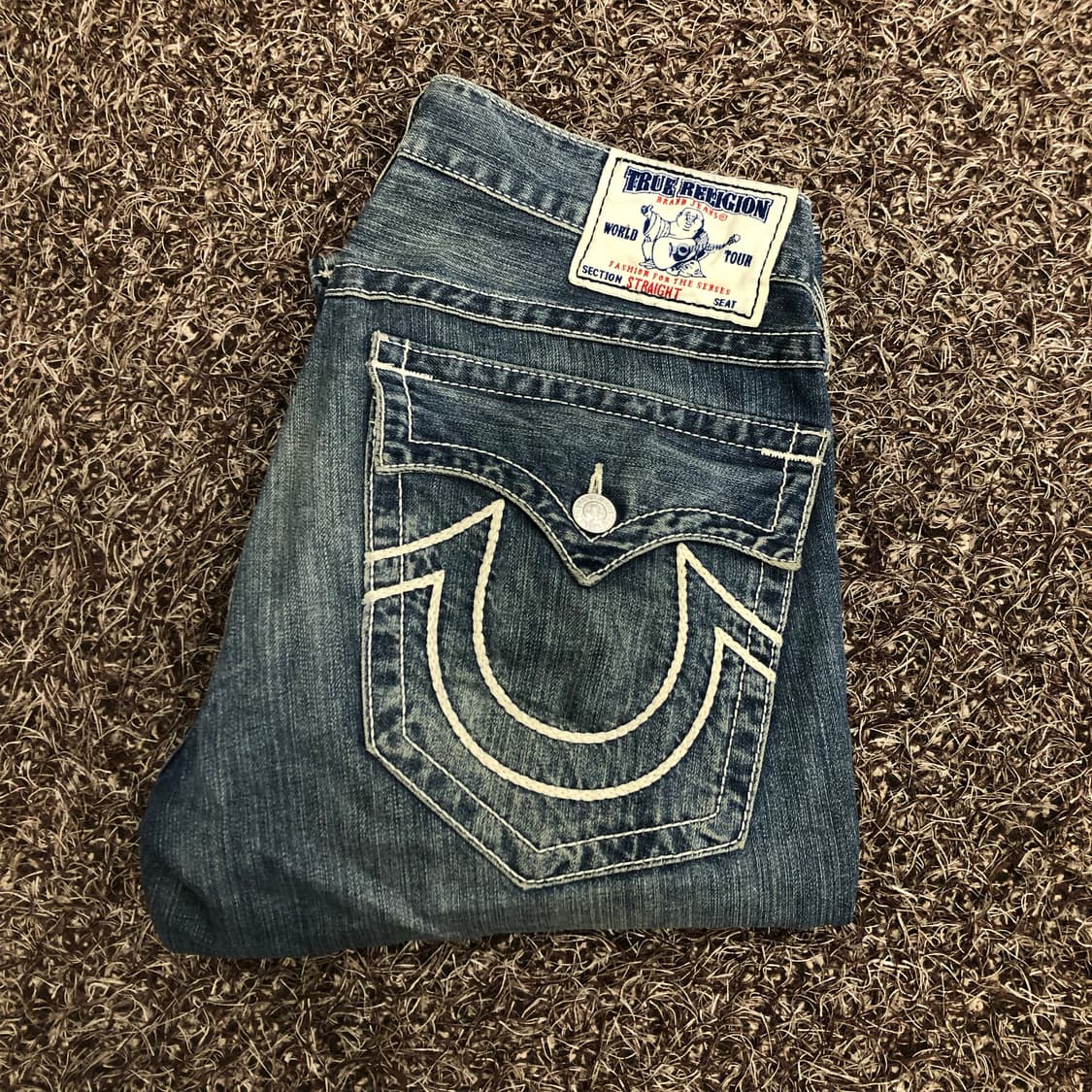 트루릴리전 스트레이트 워싱 데님 팬츠 상품이미지1