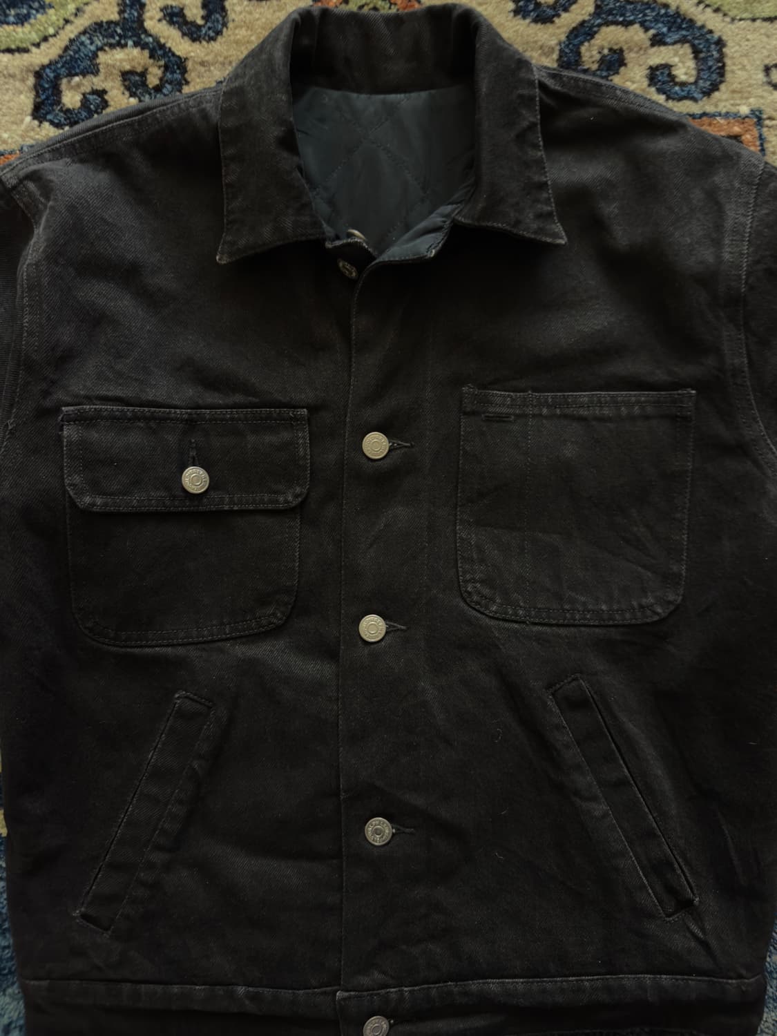 Rare 80s 90s 폴로 랄프로렌 리버시블 올블랙 덩가리 데님 자켓 상품이미지5