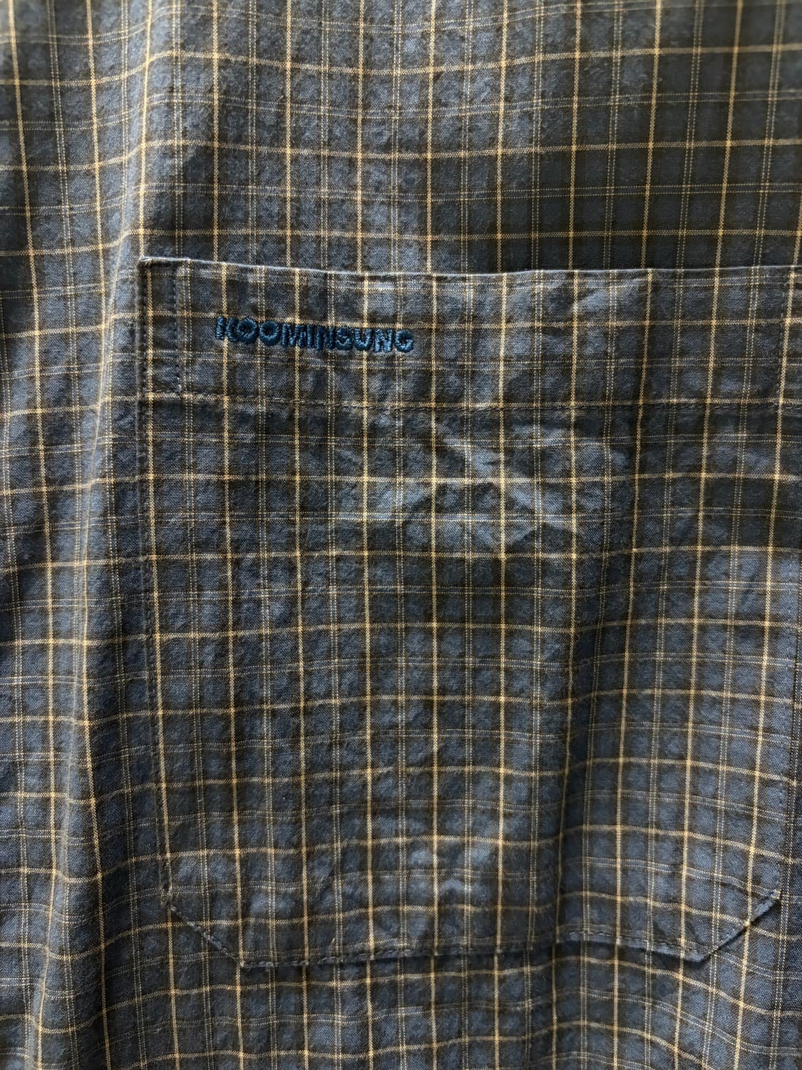 구민성 버튼다운 체크셔츠 블루 M 상품이미지2