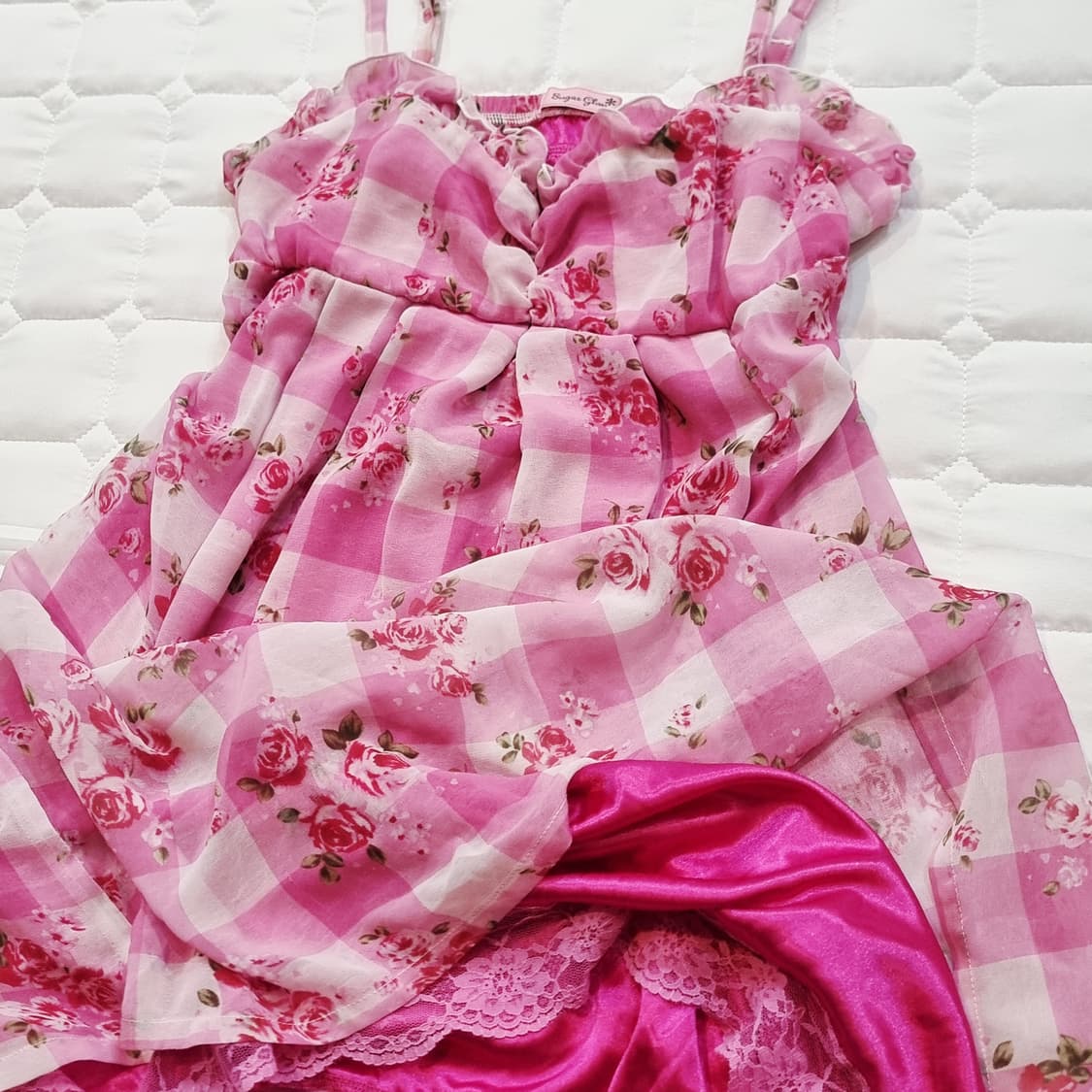 Sugar Gloss(슈가글로스) 마즈 로즈 체크원피스 상품이미지8