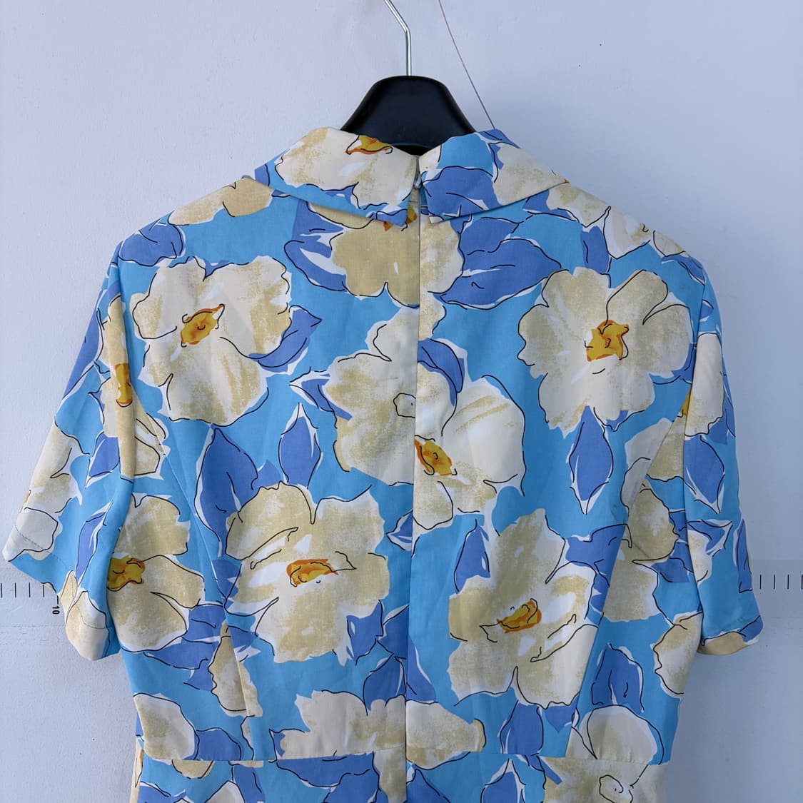 샤틴 플라워 패턴 반팔 롱 원피스 상품이미지4